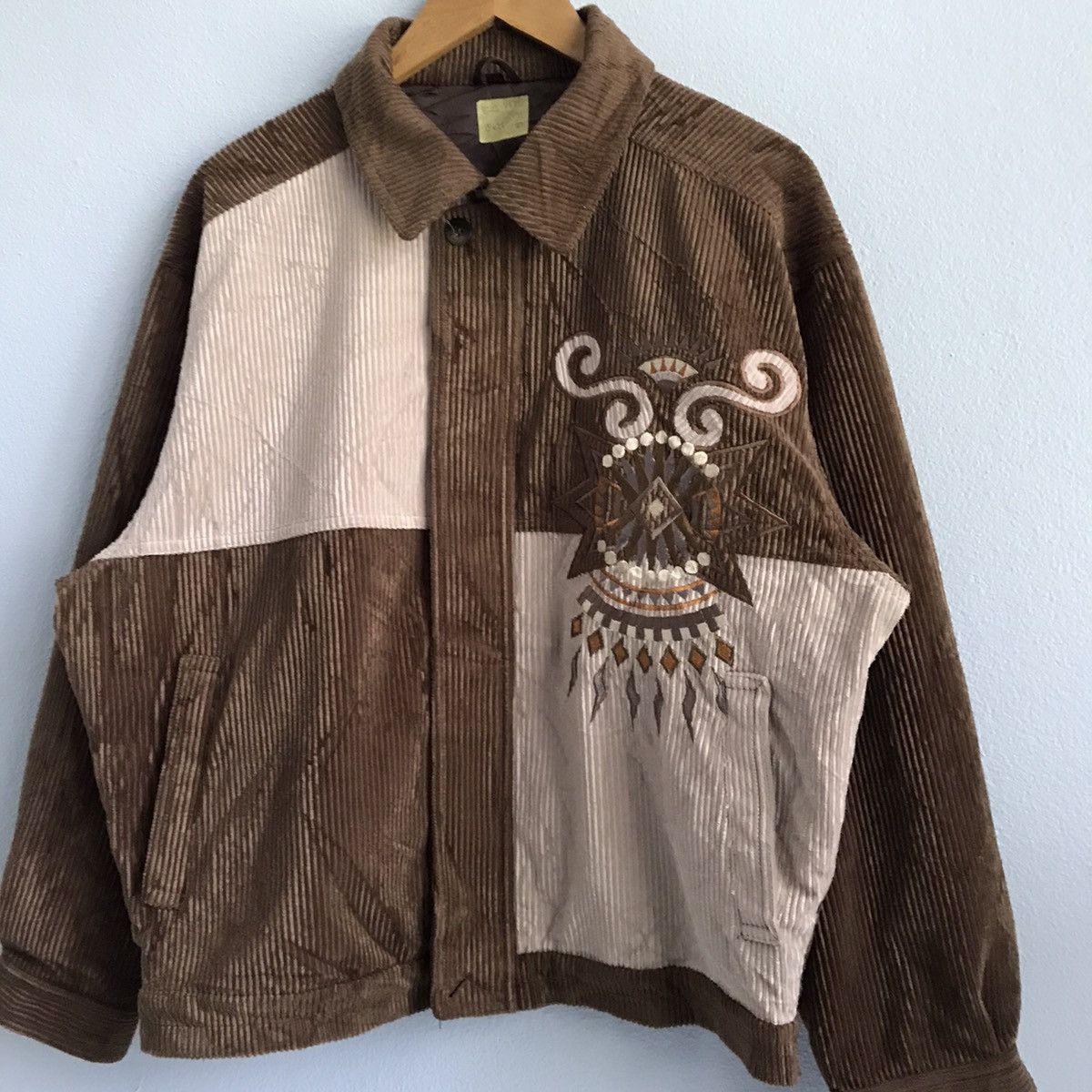 Japanese Brand Corduroy Embroidered logo colorblock jacket Size US M / EU 48-50 / 2 - 3 Thumbnail