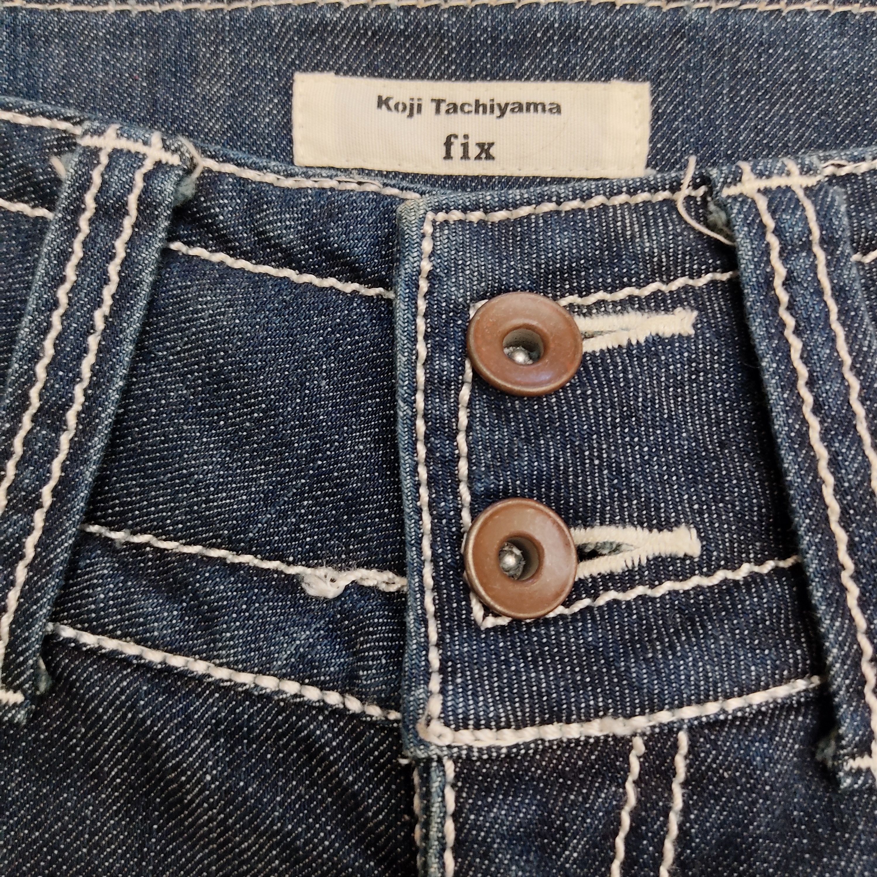 20471120 Koji Tachiyama Fix Low Rise Flare Denim Jeans Size US 30 / EU 46 - 7 Thumbnail
