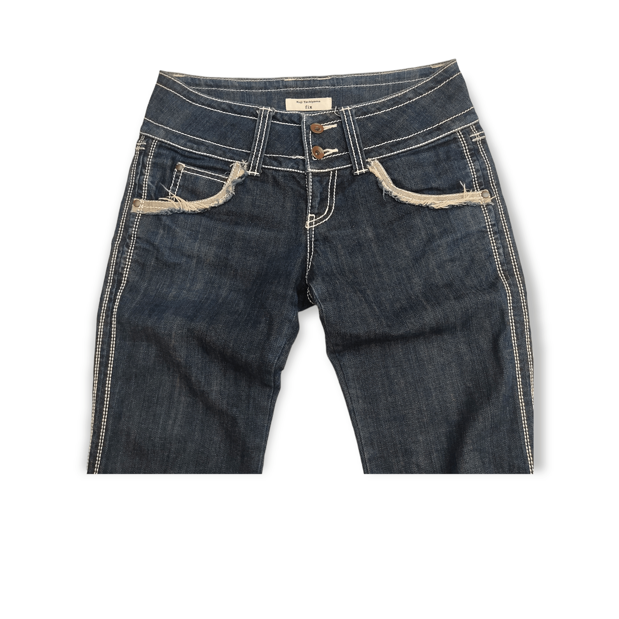 20471120 Koji Tachiyama Fix Low Rise Flare Denim Jeans Size US 30 / EU 46 - 5 Thumbnail