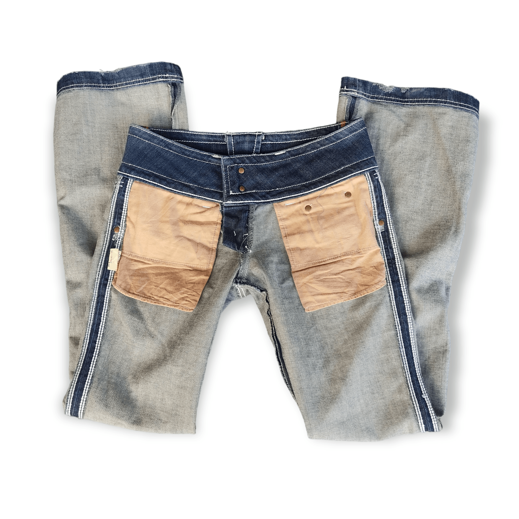 20471120 Koji Tachiyama Fix Low Rise Flare Denim Jeans Size US 30 / EU 46 - 12 Thumbnail