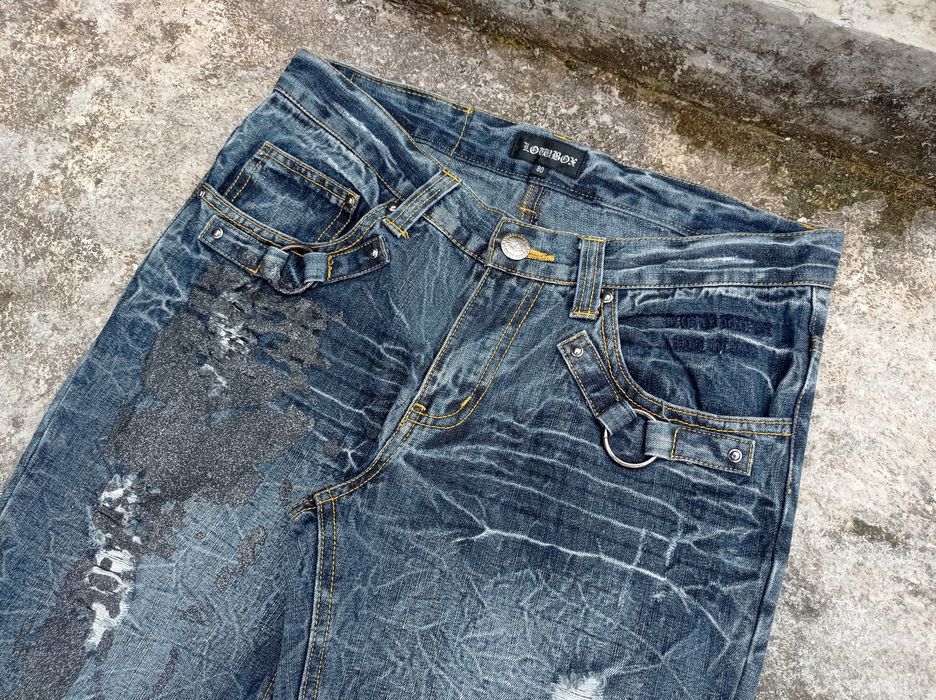 Japanese Brand Lowbox distressed glitter denim | Grailed