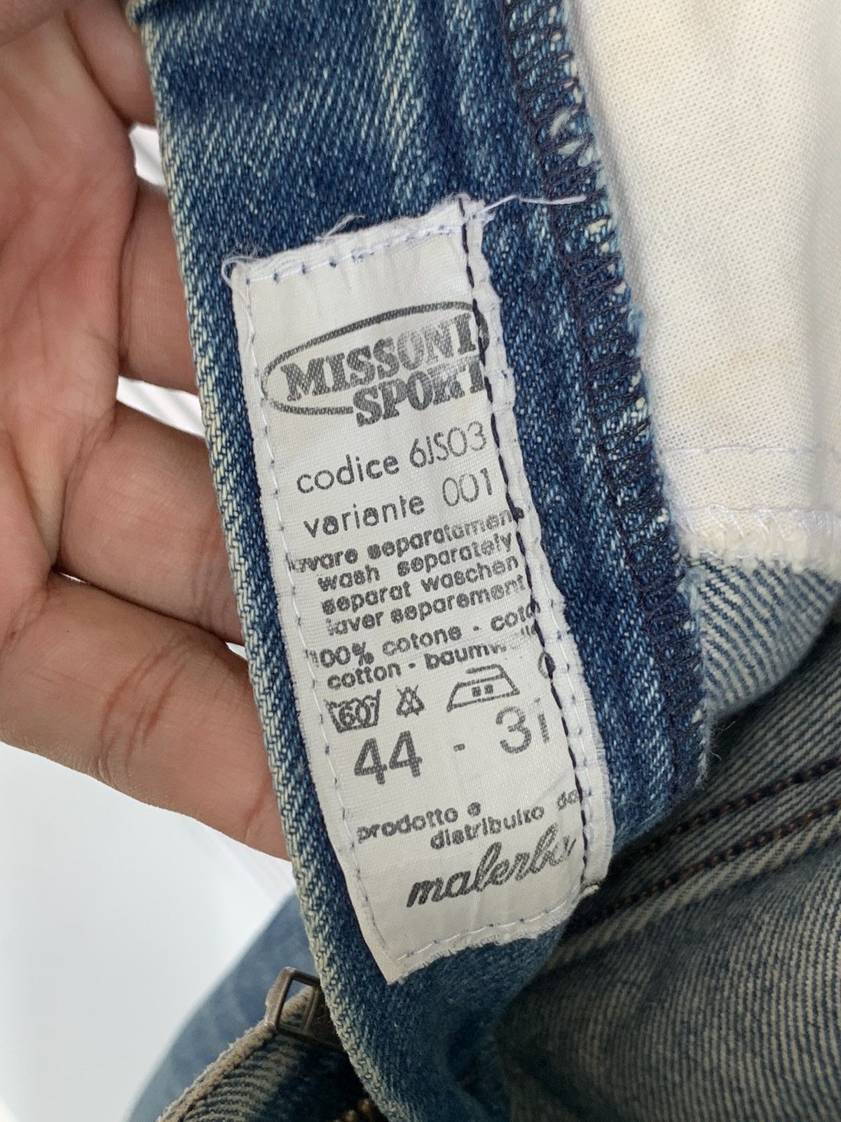 Missoni Vintage Missoni Sport Distressed Straight Denim Pant Size US 30 / EU 46 - 12 Thumbnail