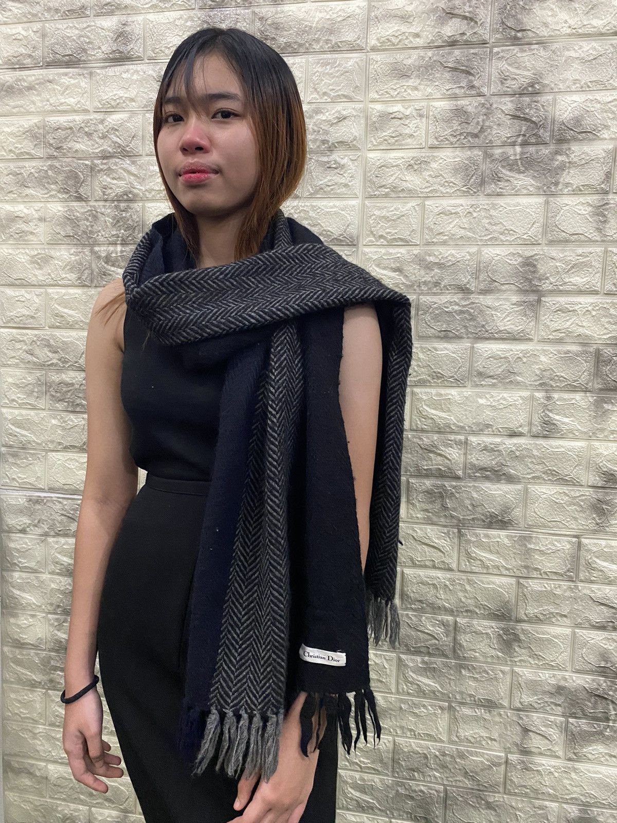 Christian Dior Monsieur Christian Dior Wool Scarf Size ONE SIZE - 3 Thumbnail