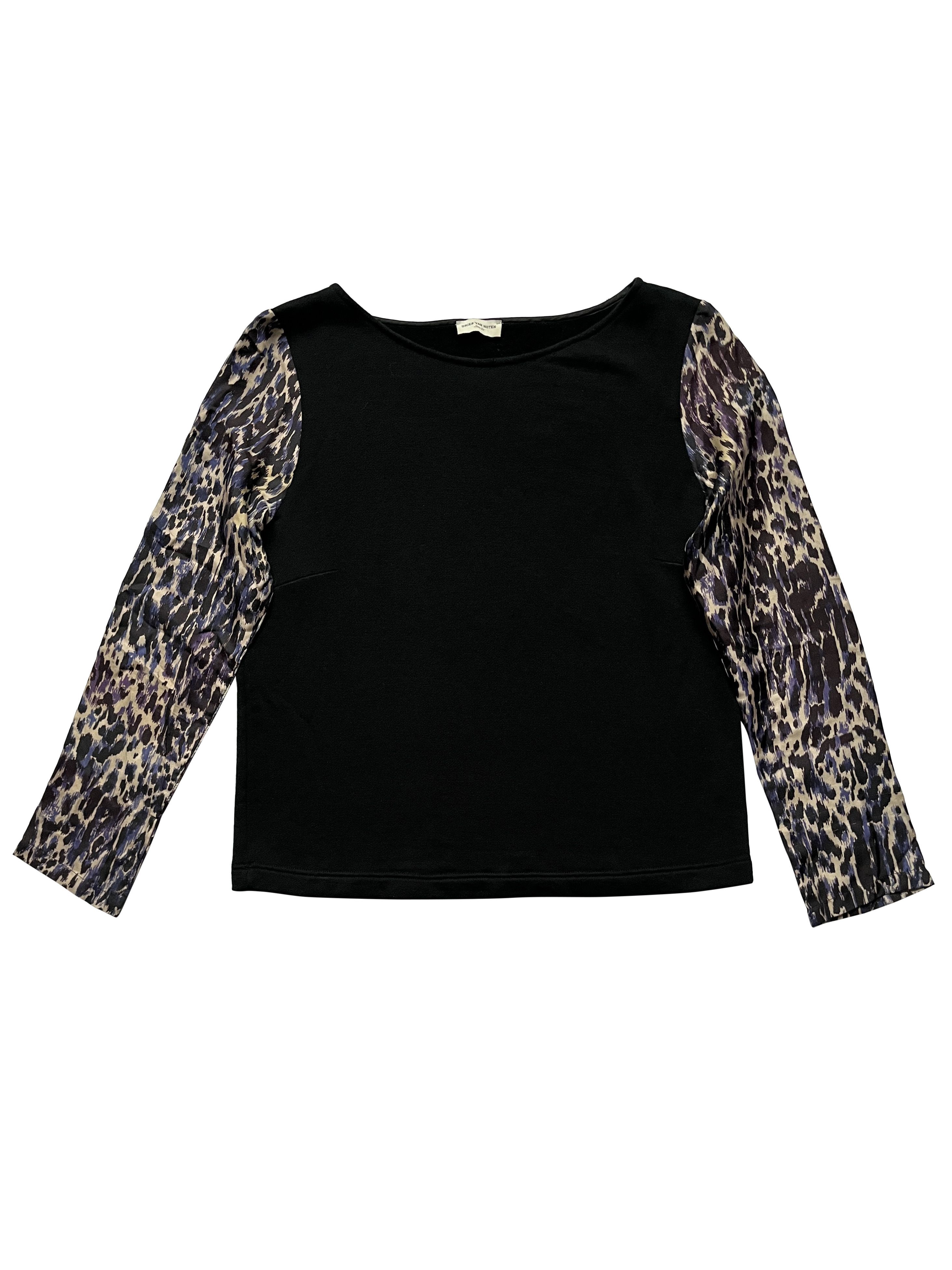 ⚡️QUICK SALE⚡️Dries Van Noten Black Patterned Sleeved Blouse