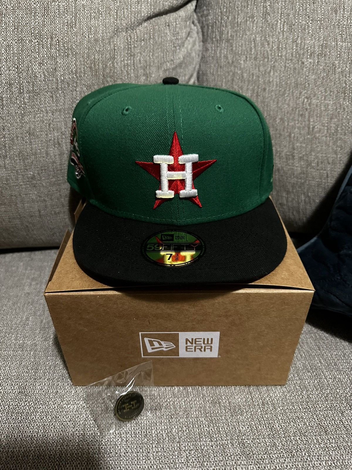 7 3/8, 7 1/2 Houston Astros Heineken Stone Grey Green Red 59fifty