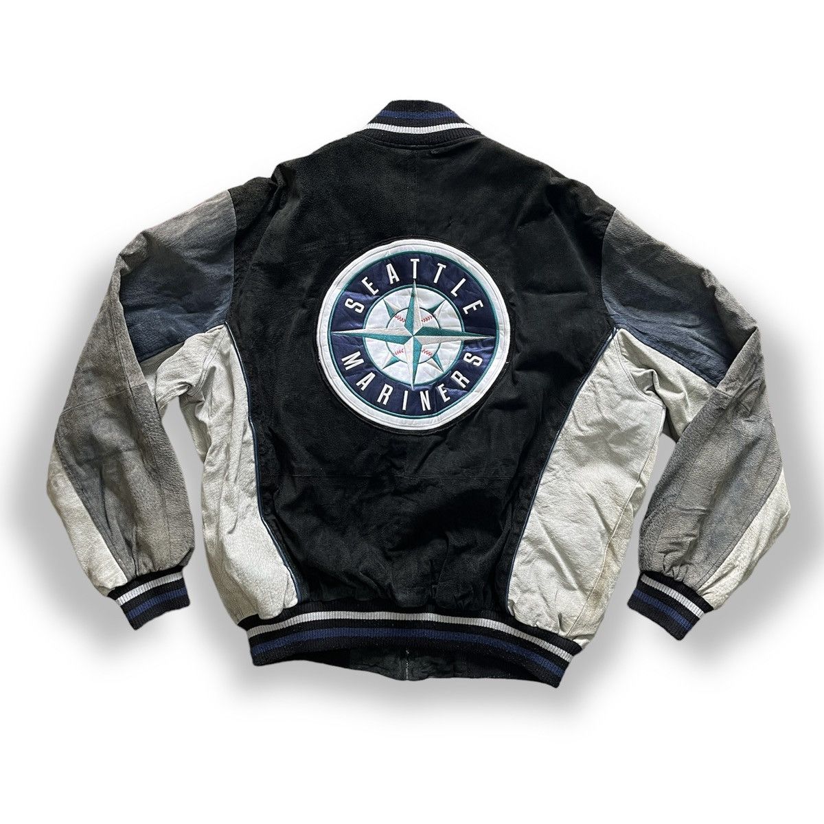 Vintage Seattle Mariners MLB Bomber Style Varsity Leather Jacket | Grailed