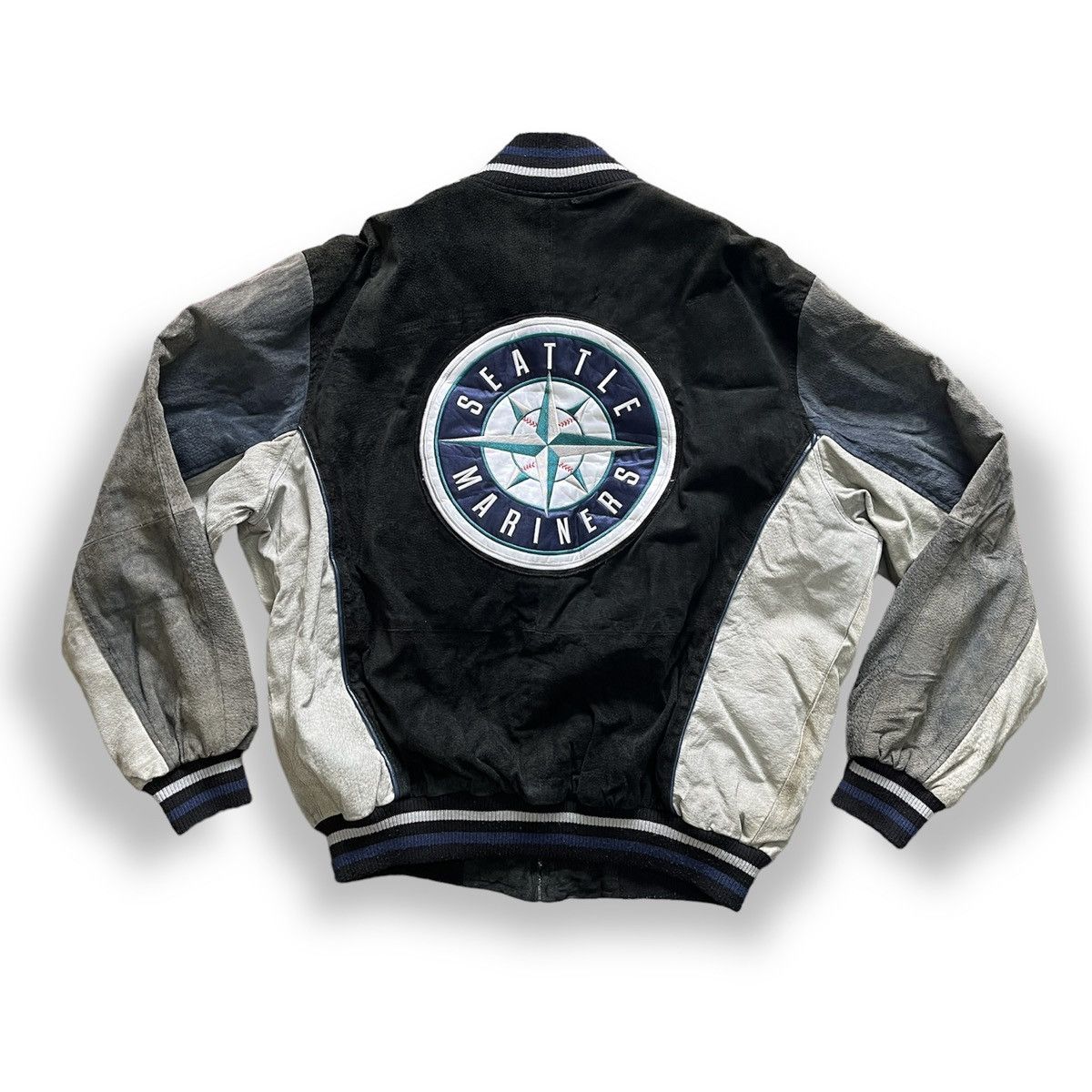 Vintage Seattle Mariners MLB Bomber Style Varsity Leather Jacket Grailed