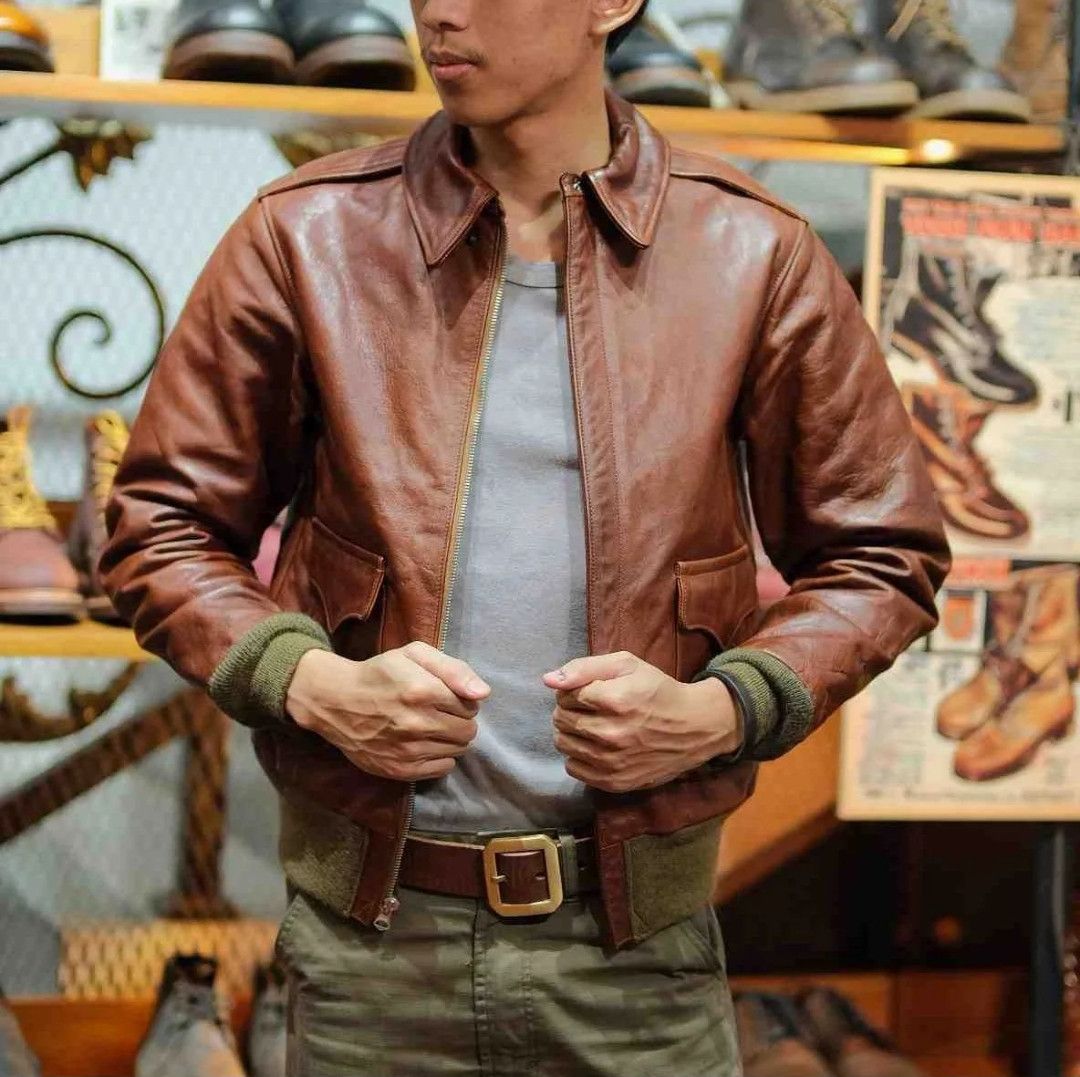 驚きの価格 McCoy's Real The The Original A-2 Type Leather Mccoys Real ジャケット・アウター