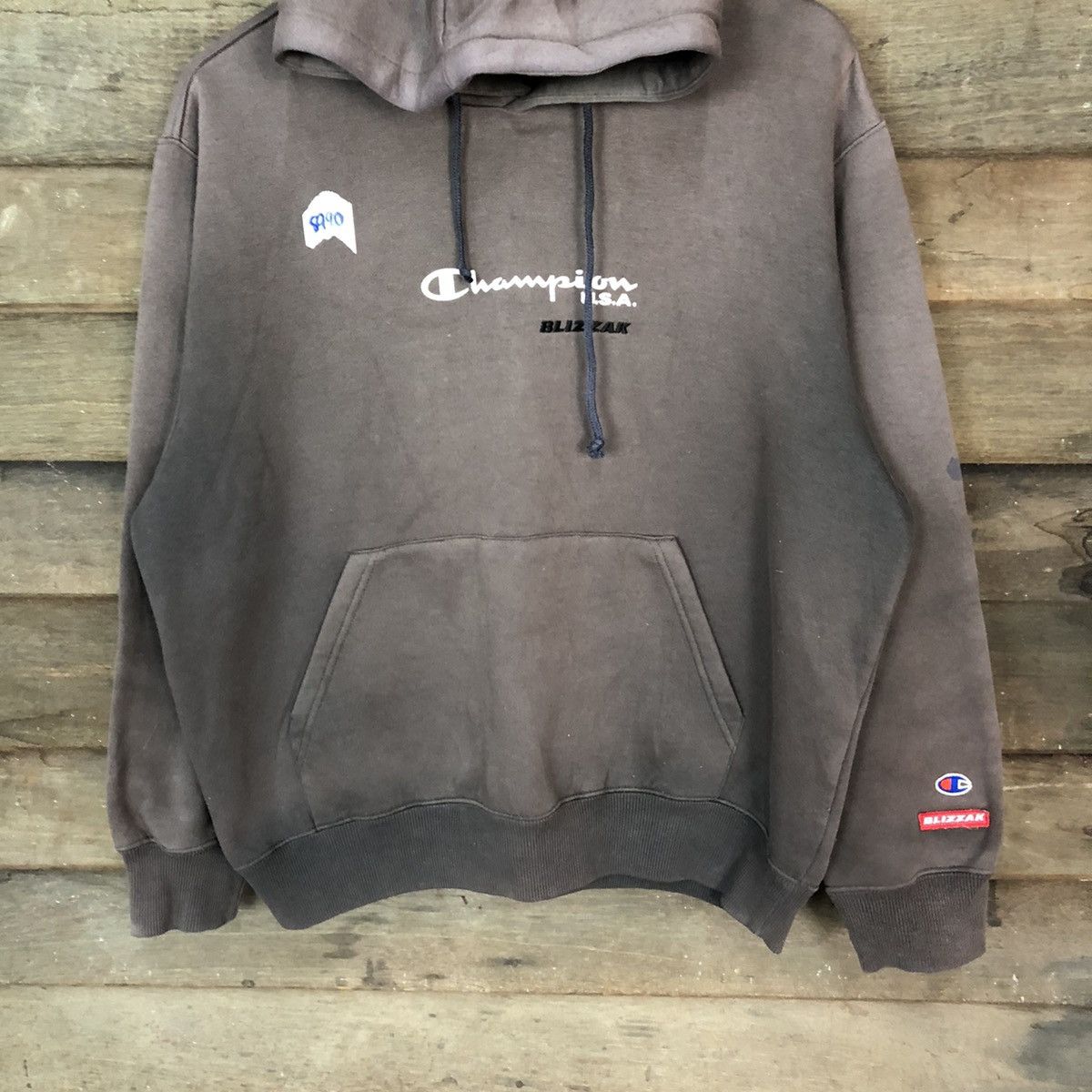 Champion DL Champion Blizzak Brown Faded Hoodie sweatshirt #5940 Size US L / EU 52-54 / 3 - 3 Thumbnail