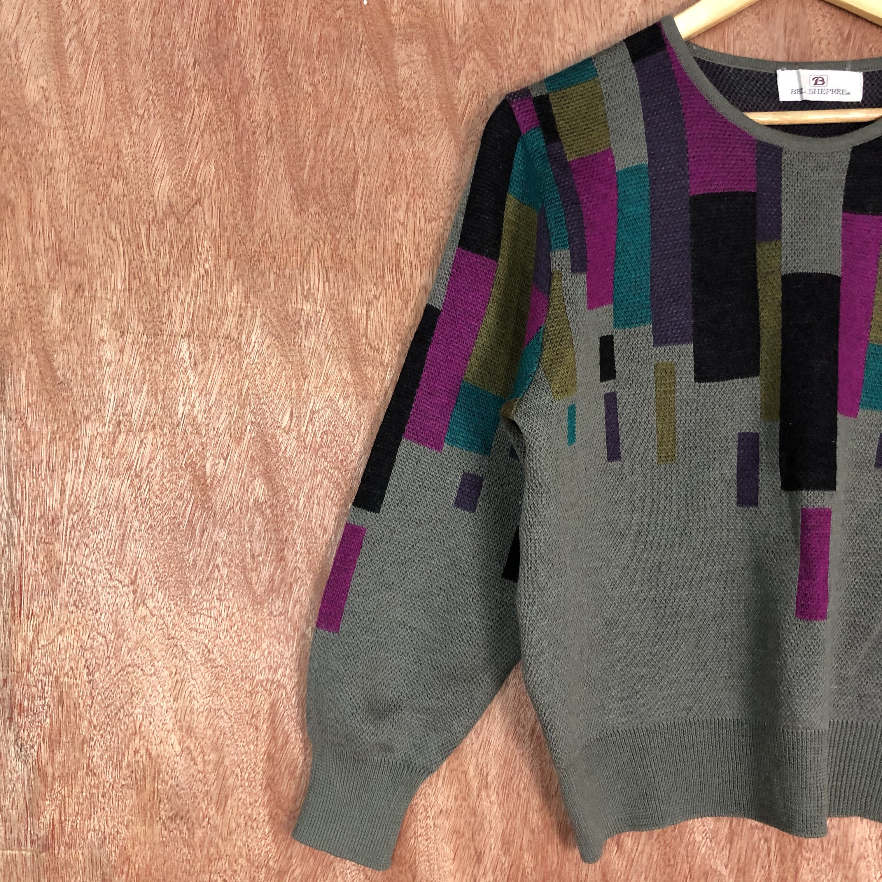 Homespun Knitwear Bel Shepree MUlticolor Shag Shaggy Knitwear #c473 Size US S / EU 44-46 / 1 - 7 Thumbnail