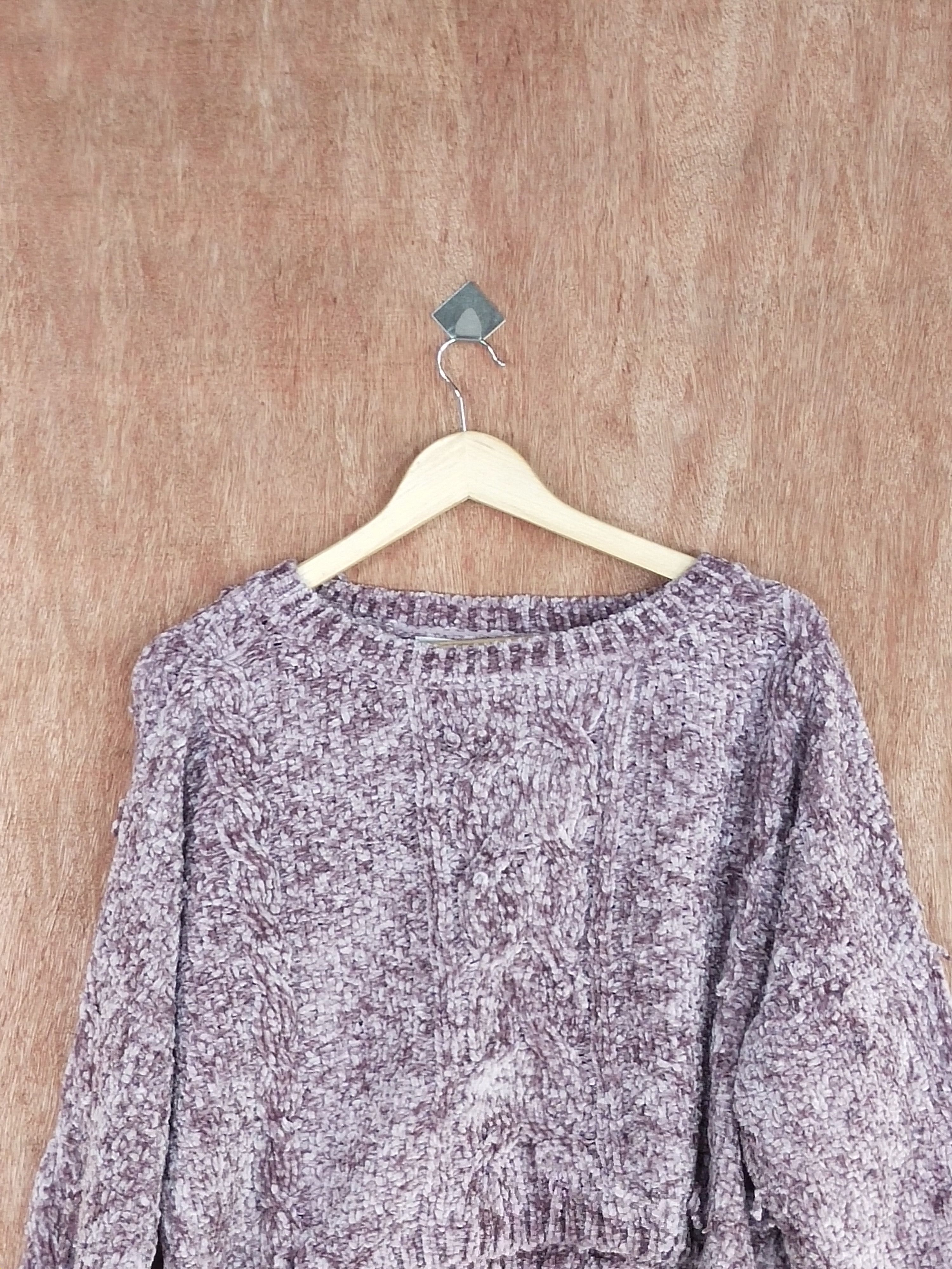 Homespun Knitwear × Japanese Brand GRL Crop Top light shag shaggy fur purple Knitwear #S106 Size L / US 10 / IT 46 - 2 Thumbnail