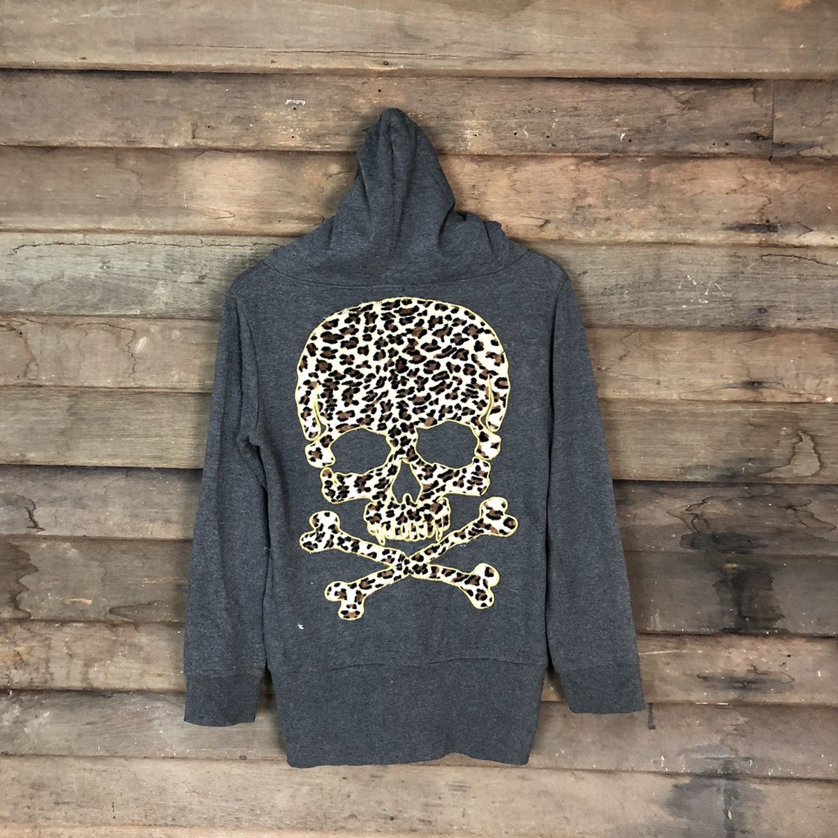 image of Seditionaries x Skulls Other Area Remark Skulls Leopard Grey Hoodie 3600, Men's (Size Small)