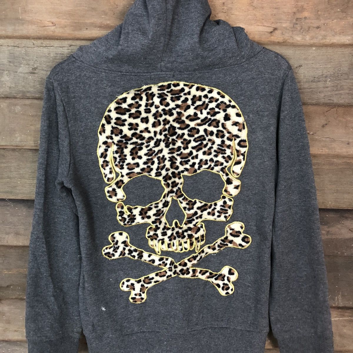 Japanese Brand DL Other Area Remark Skulls leopard Grey Hoodie #3600 Size US S / EU 44-46 / 1 - 2 Thumbnail