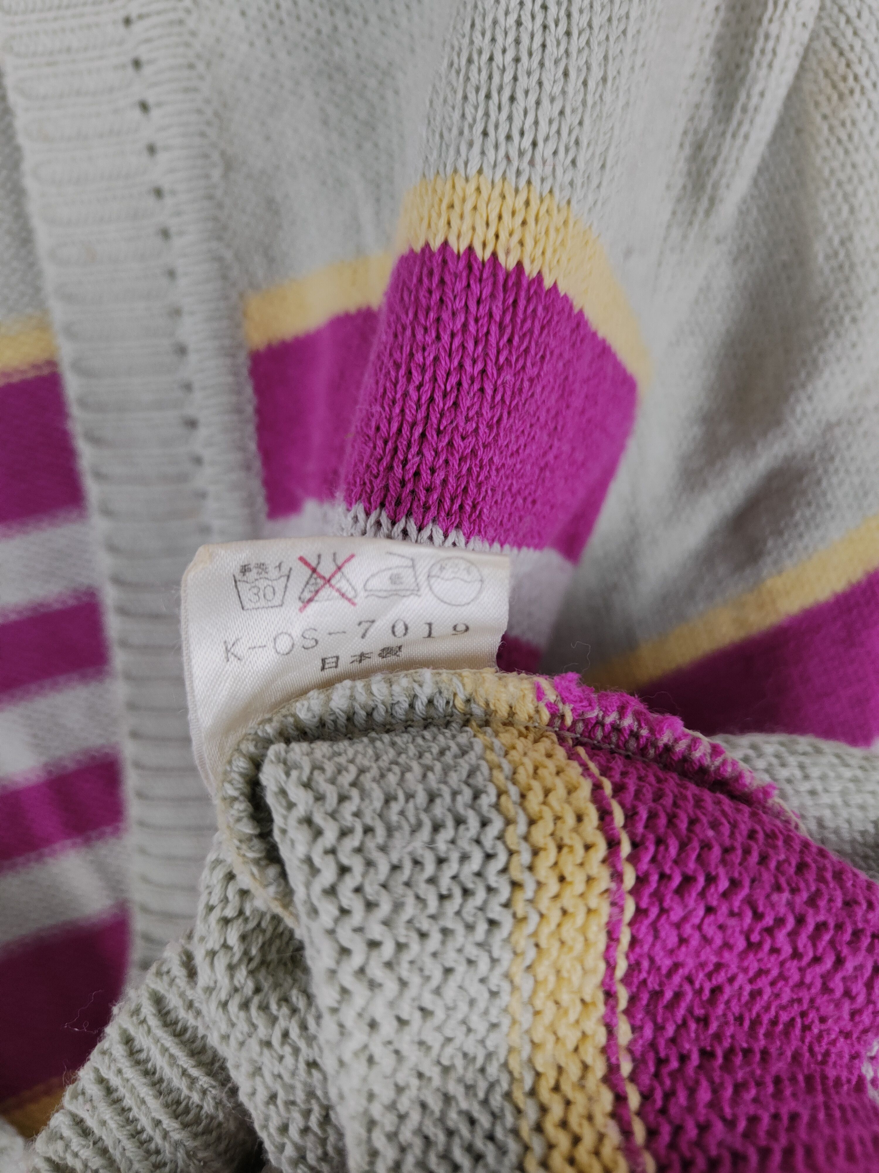Homespun Knitwear × Vintage Japan knitwear stripe Gray/Pink Cardigan #S311 Size US M / EU 48-50 / 2 - 9 Thumbnail