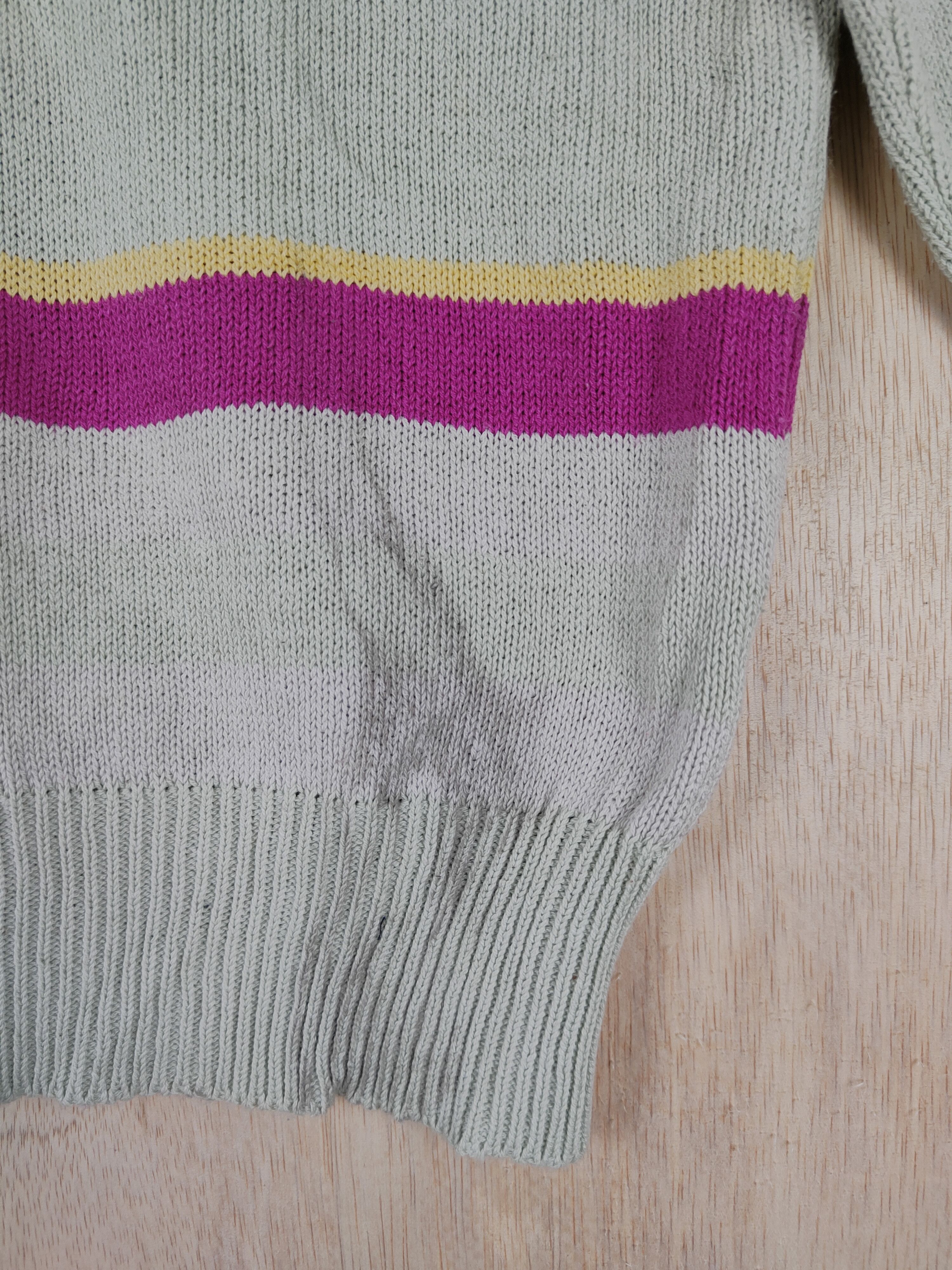 Homespun Knitwear × Vintage Japan knitwear stripe Gray/Pink Cardigan #S311 Size US M / EU 48-50 / 2 - 8 Thumbnail