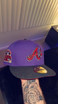 Atlanta Braves TURNER FIELD FINAL SEASON New Era 59Fifty Fitted Hat (GITD  White Brown Pink Under Brim)