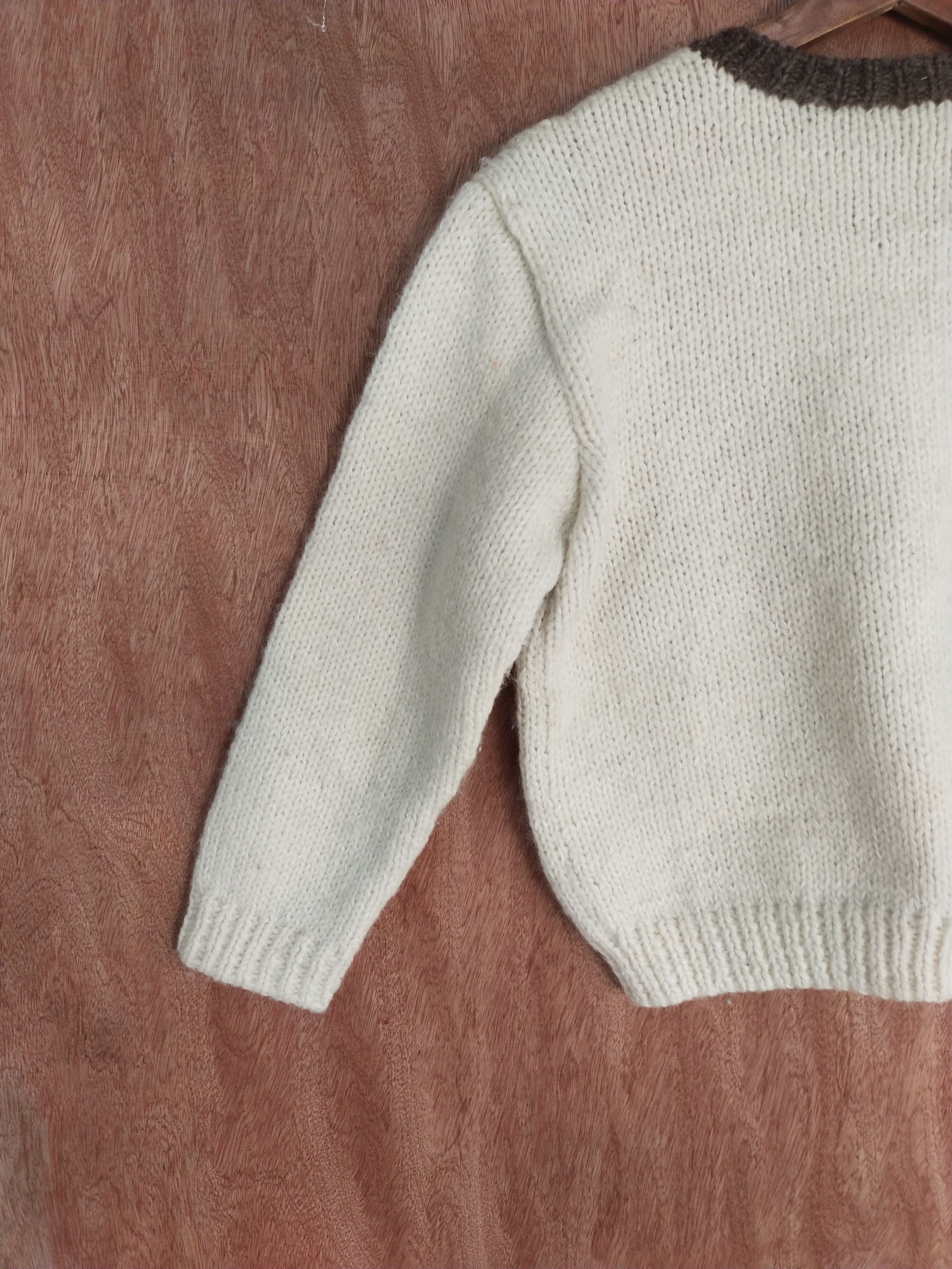 Homespun Knitwear × Japanese Brand Japan art cable knitwear Cream/brown #S103 Size US XS / EU 42 / 0 - 8 Thumbnail