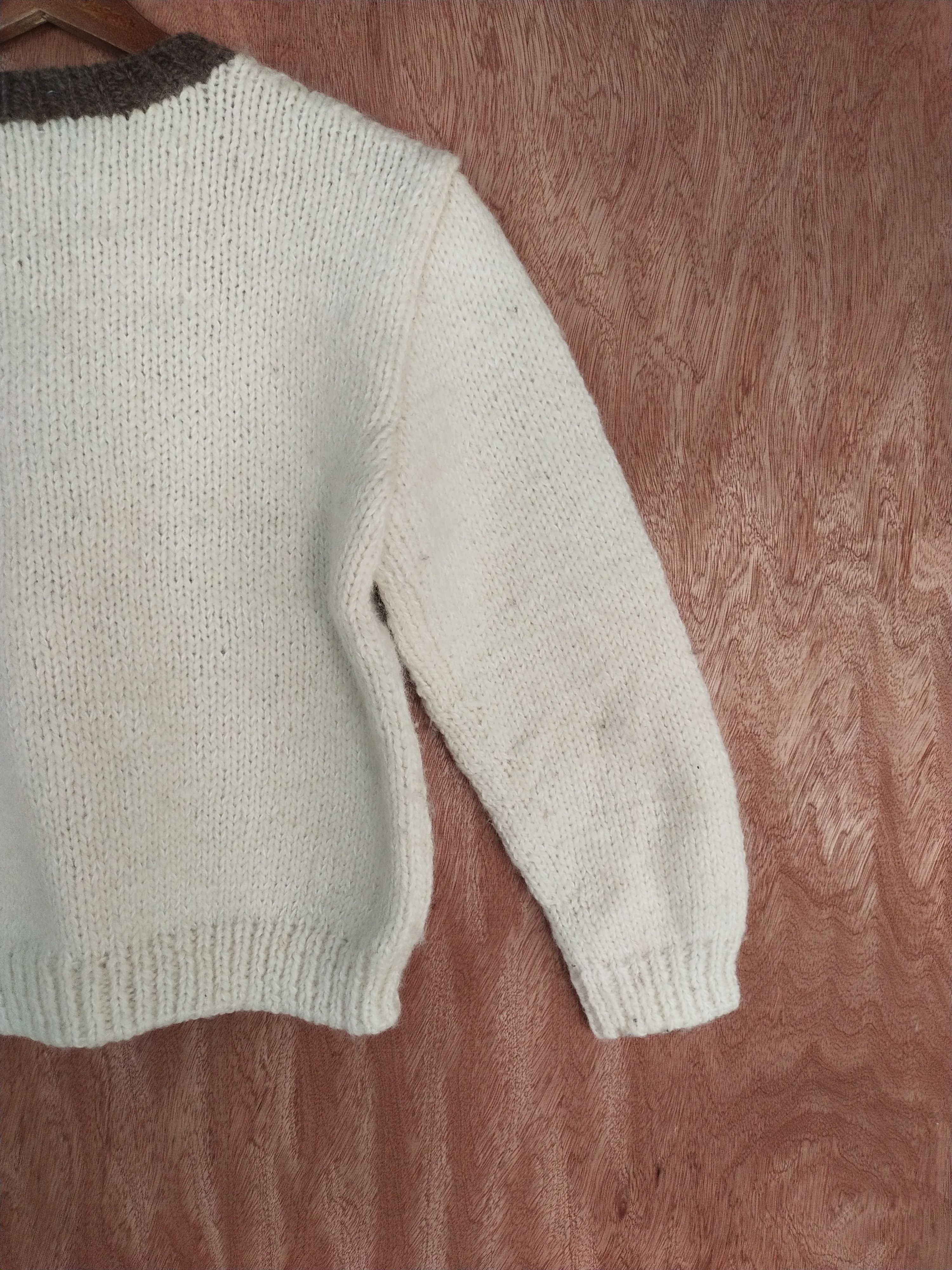 Homespun Knitwear × Japanese Brand Japan art cable knitwear Cream/brown #S103 Size US XS / EU 42 / 0 - 7 Thumbnail