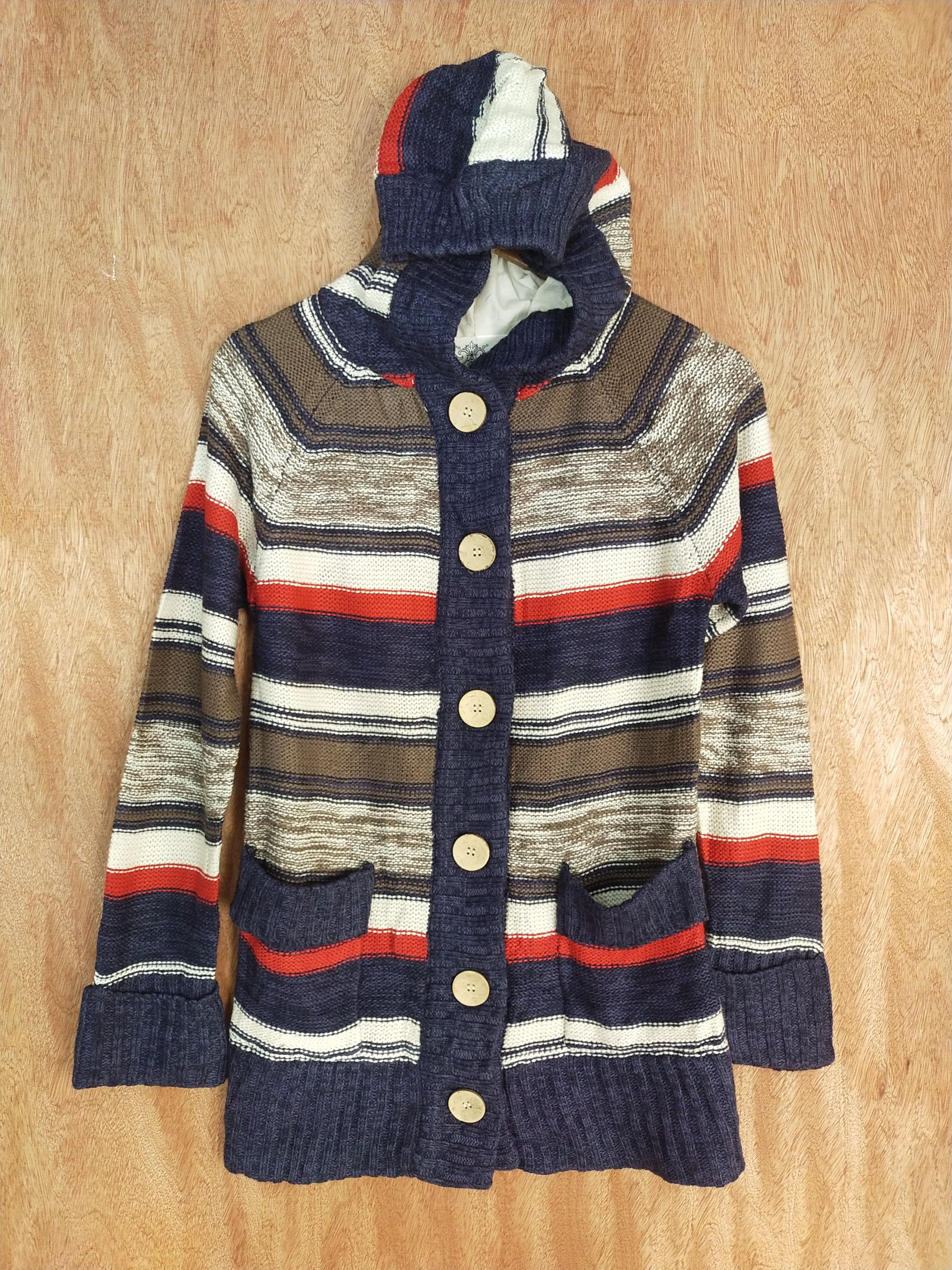Homespun Knitwear Quatre Vinght Dixans stripe cardigan Knitwear #S111 Size M / US 6-8 / IT 42-44 - 1 Thumbnail