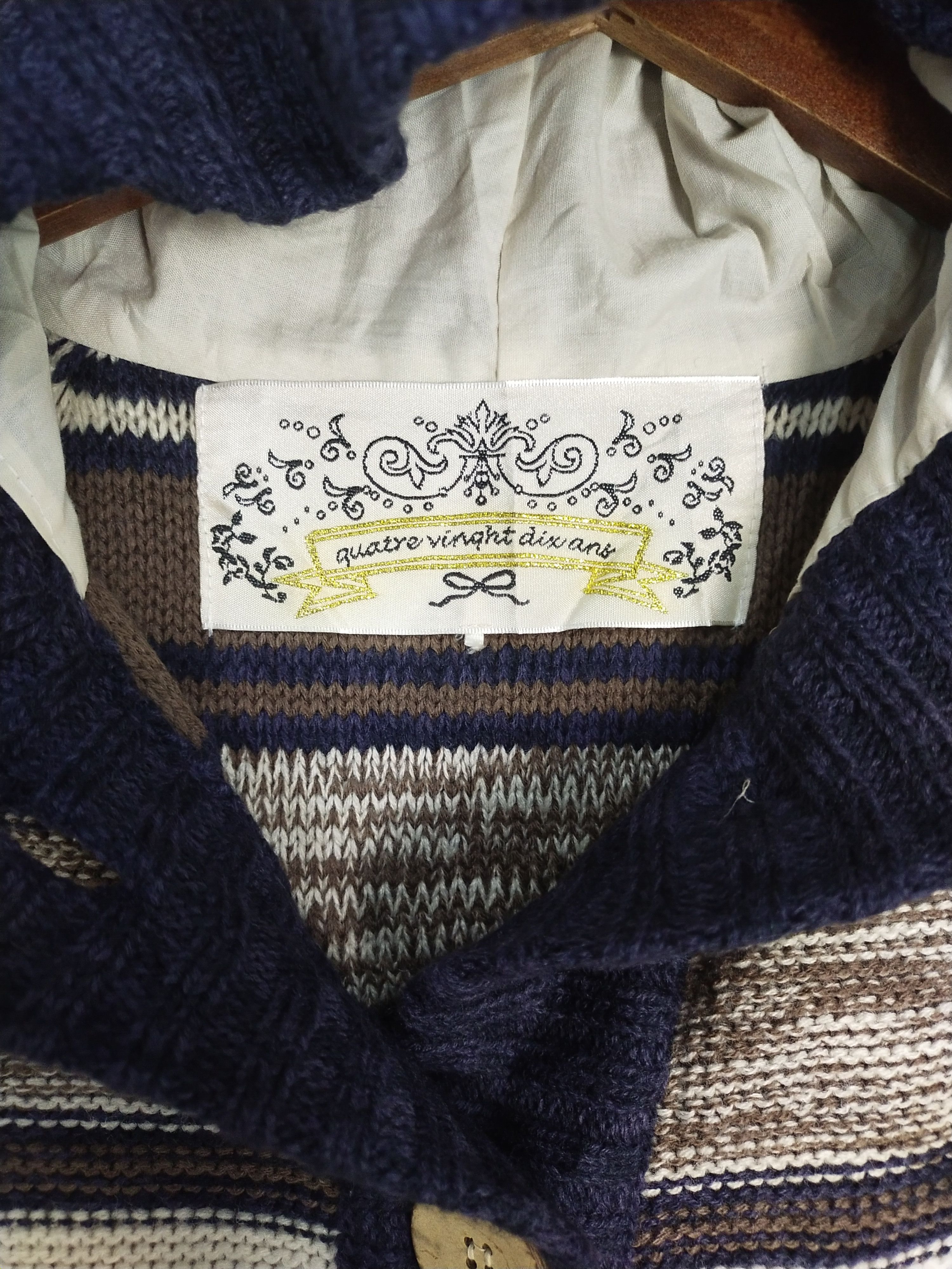 Homespun Knitwear Quatre Vinght Dixans stripe cardigan Knitwear #S111 Size M / US 6-8 / IT 42-44 - 5 Thumbnail