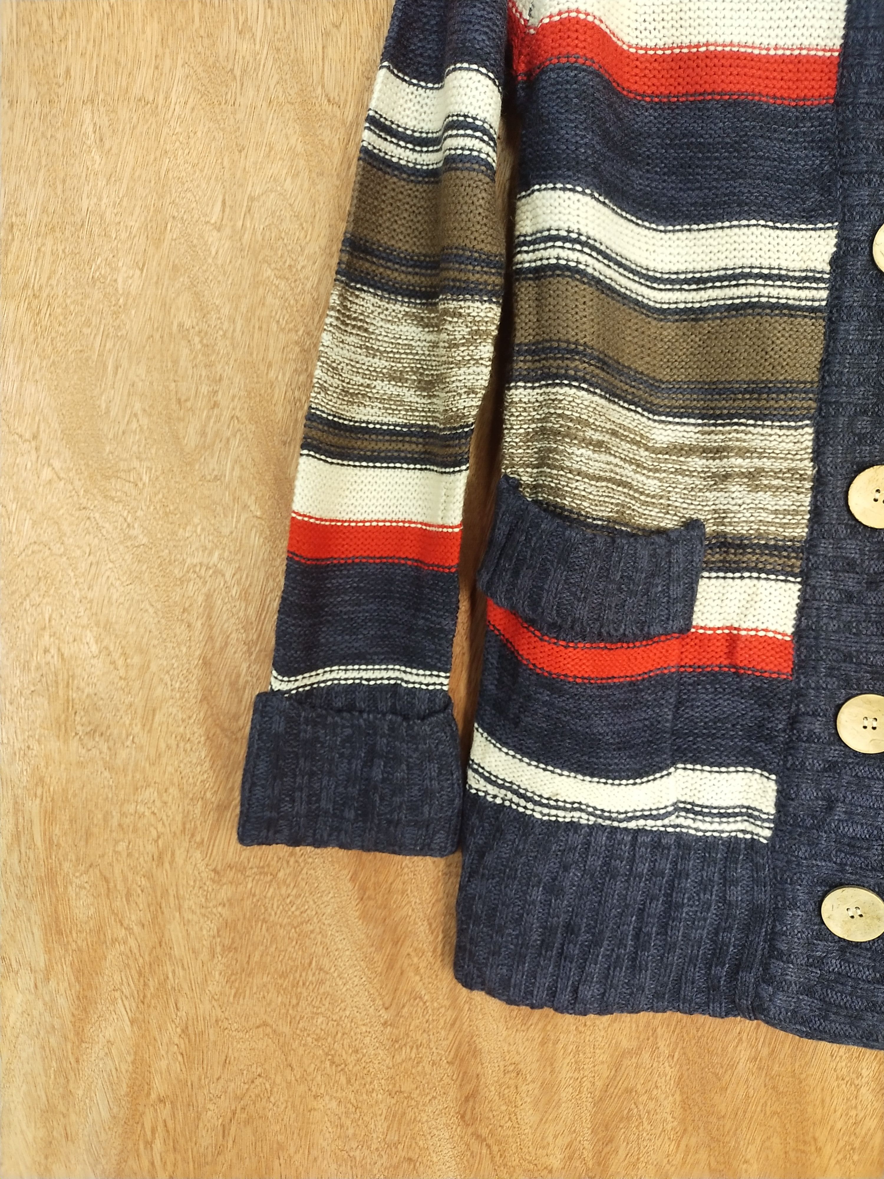 Homespun Knitwear Quatre Vinght Dixans stripe cardigan Knitwear #S111 Size M / US 6-8 / IT 42-44 - 4 Thumbnail