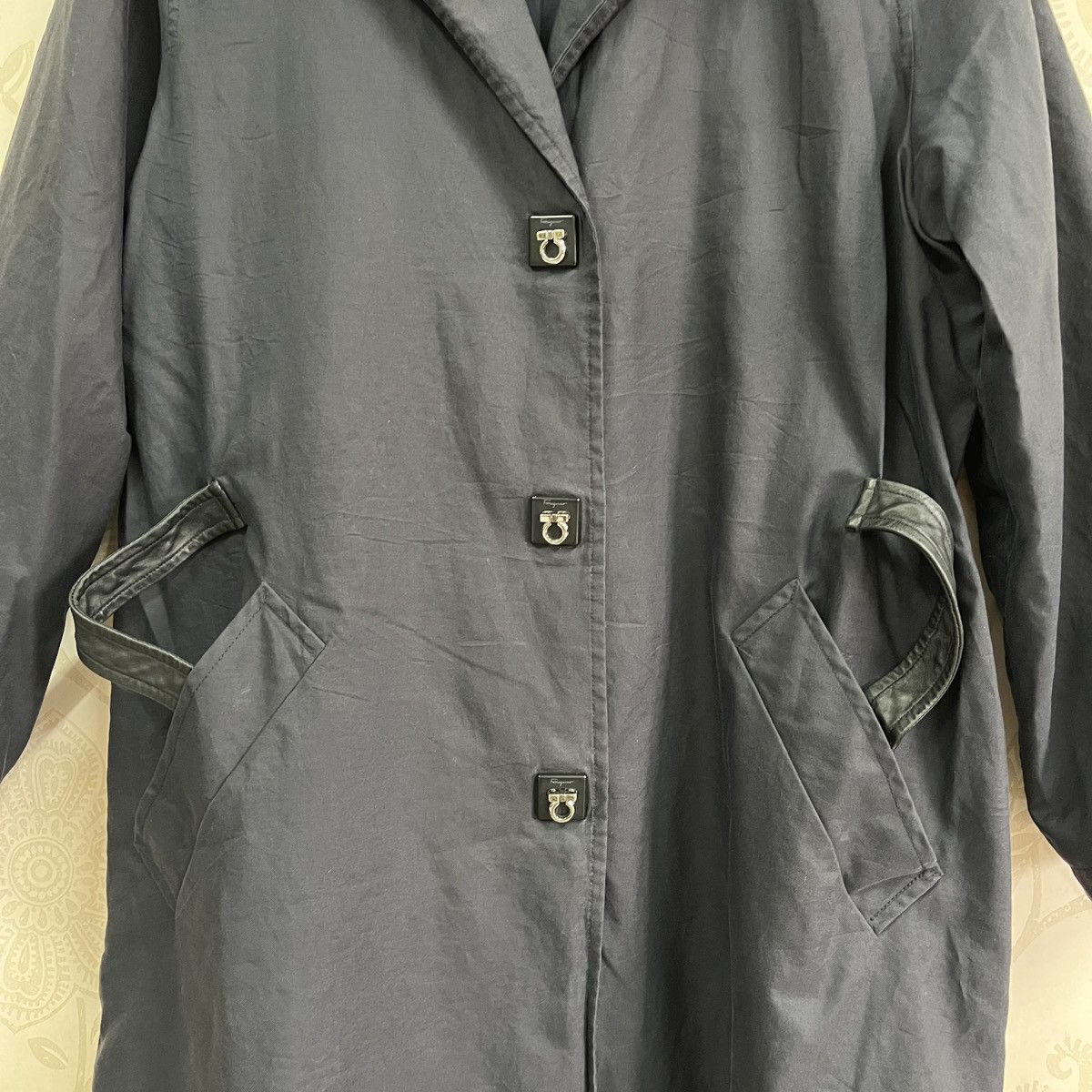Salvatore Ferragamo × Vintage Salvatore Ferragamo Long Coat Trench Jacket Size US L / EU 52-54 / 3 - 13 Thumbnail