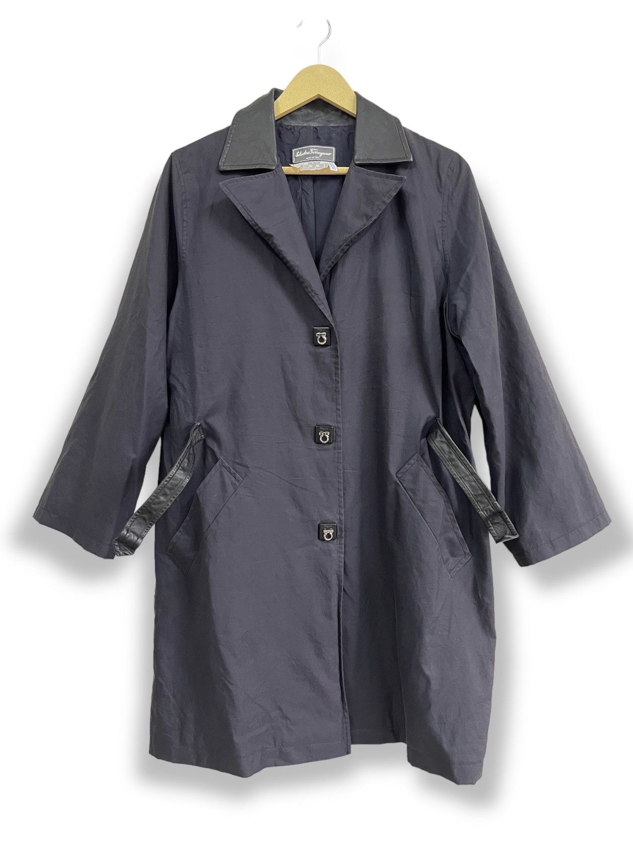 Salvatore Ferragamo × Vintage Salvatore Ferragamo Long Coat Trench Jacket Size US L / EU 52-54 / 3 - 1 Thumbnail