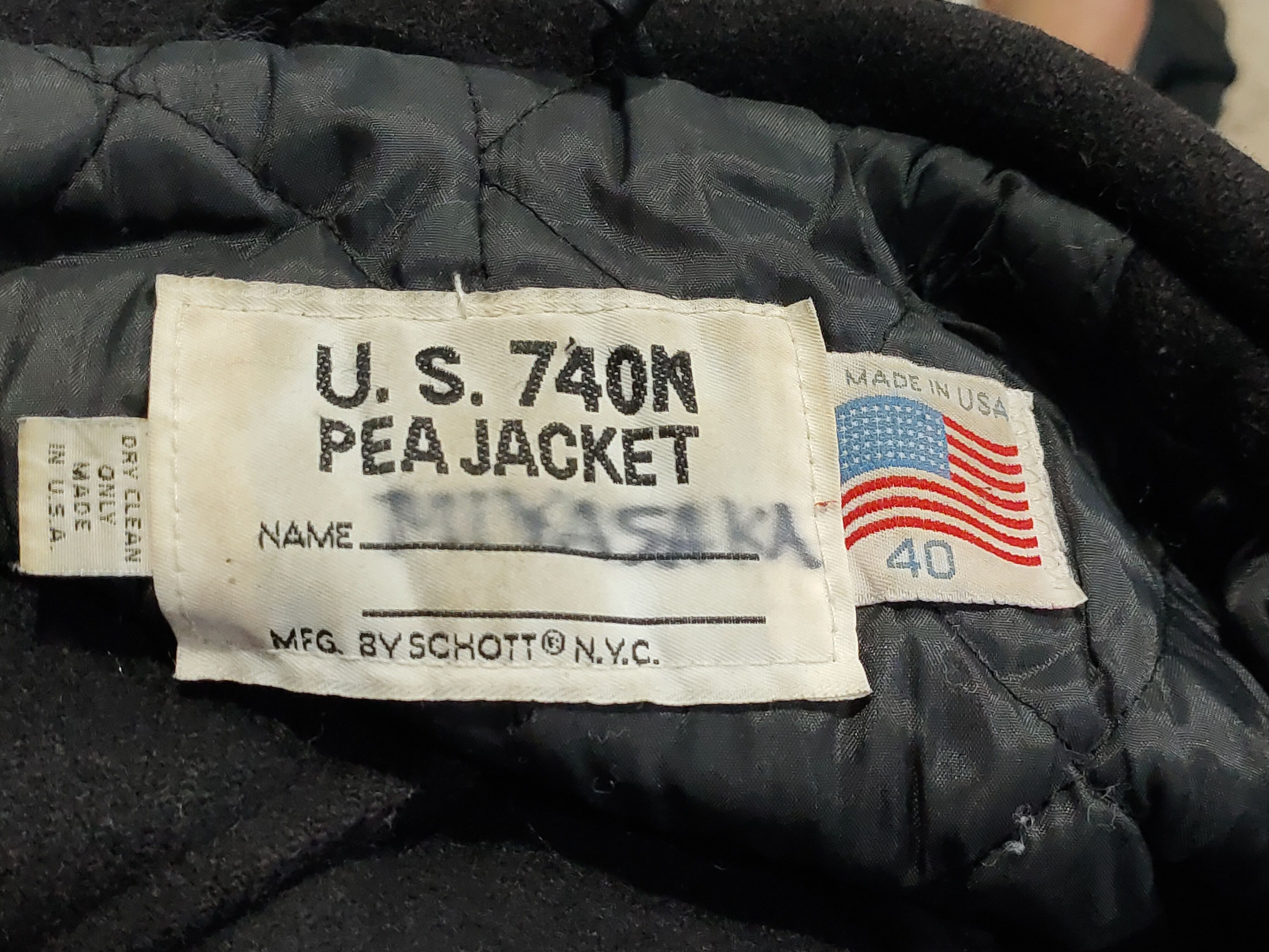 Schott schott 740 n pea jacket wool USA" double breasted Size US XXS / EU 40 - 3 Thumbnail