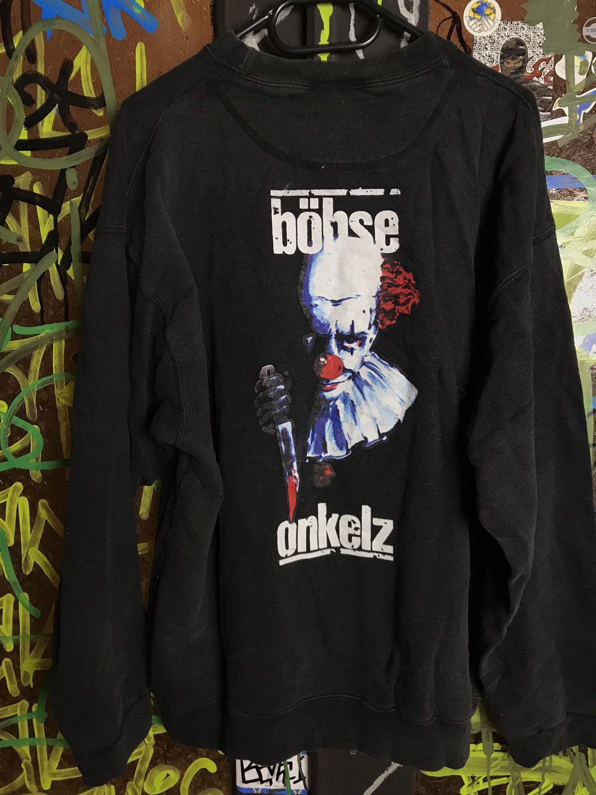 90s Vintage Bohse Onkelz Clown Wash Fade Sweatshirt