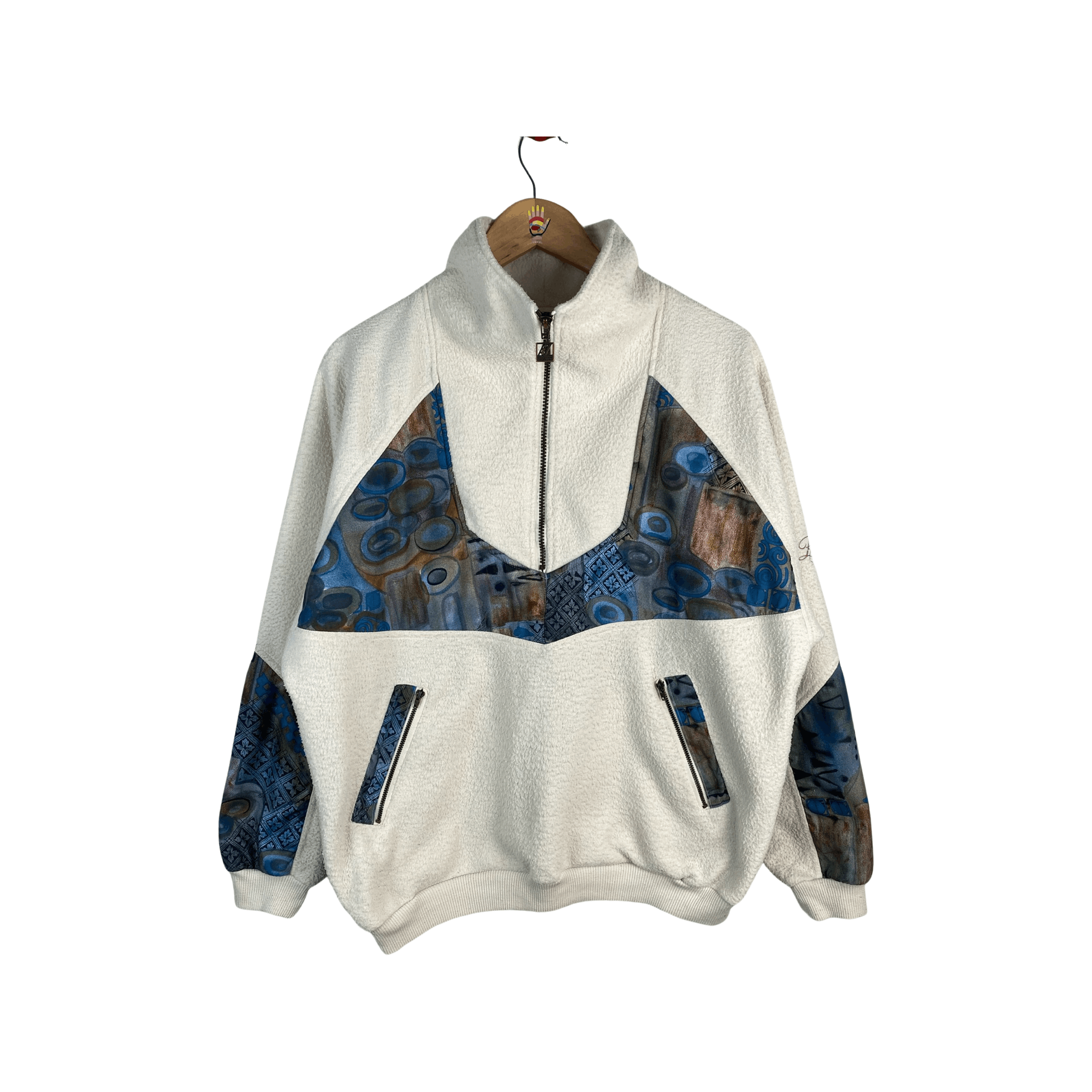 Vintage Rukanor Crazy Print Aztec Fleece Sweatshirt Jacket