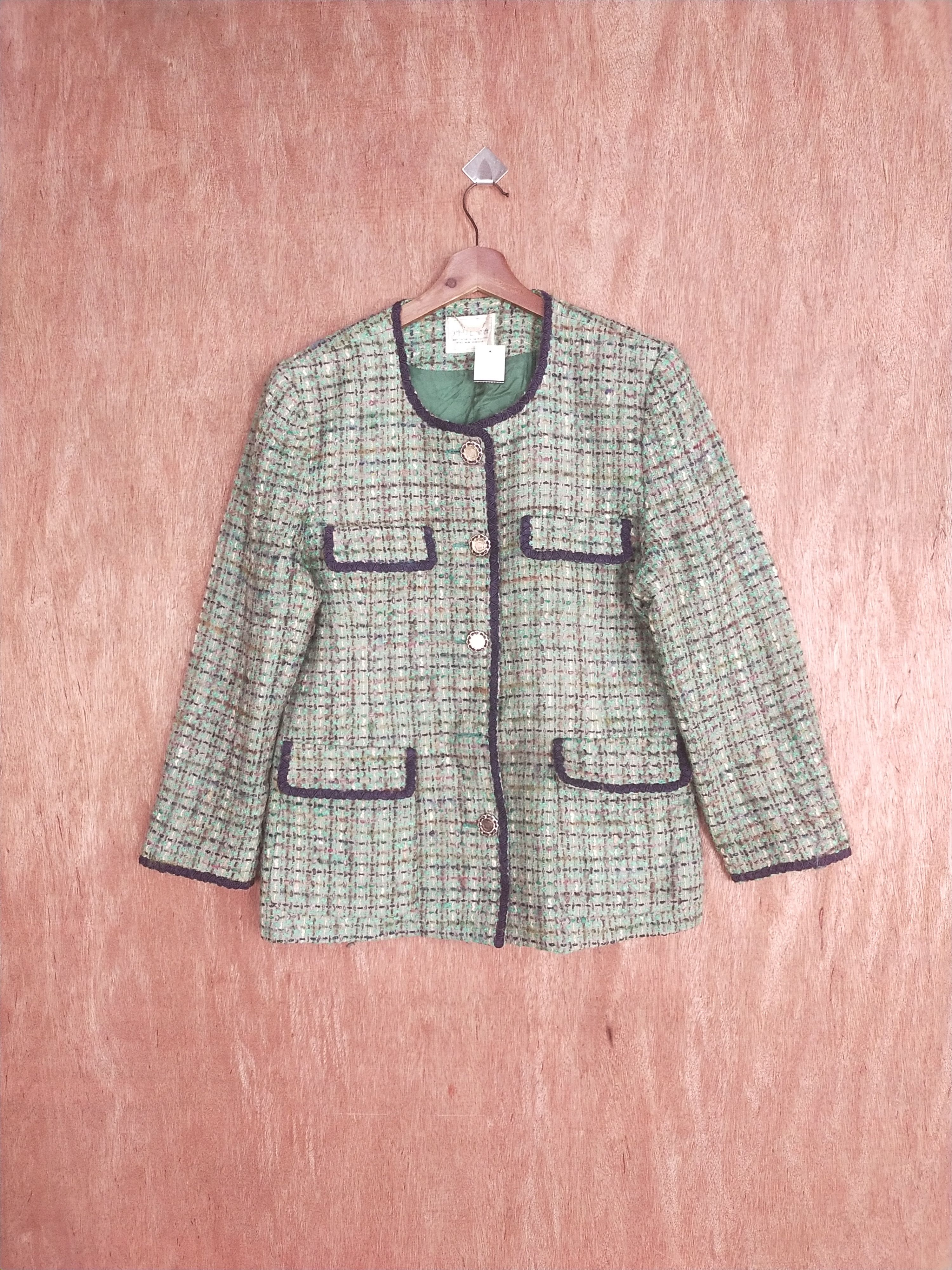 Japan checkered Green knitwear cardigan #S002