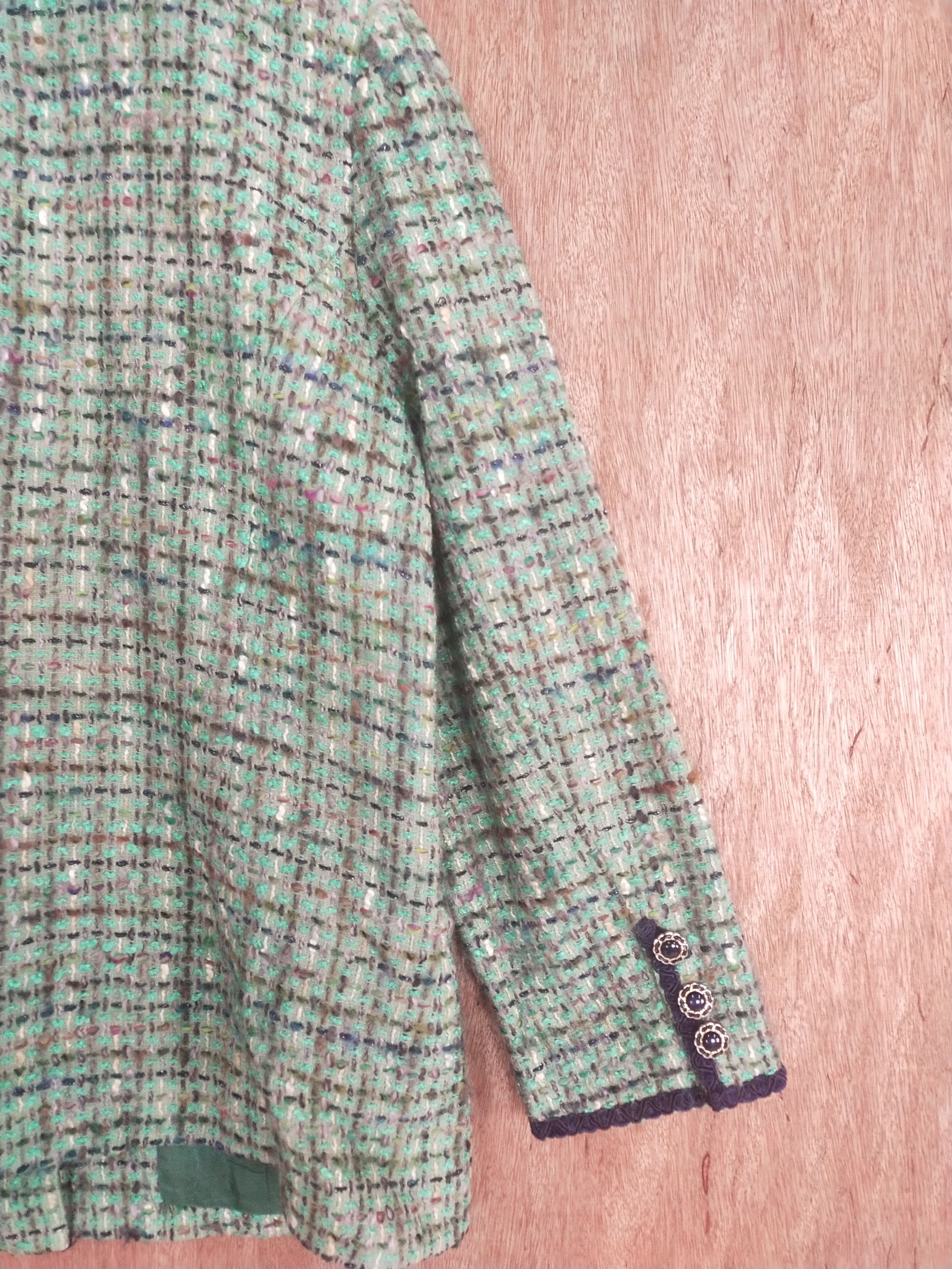 Japanese Brand Japan checkered Green knitwear cardigan #S002 Size M / US 6-8 / IT 42-44 - 10 Thumbnail