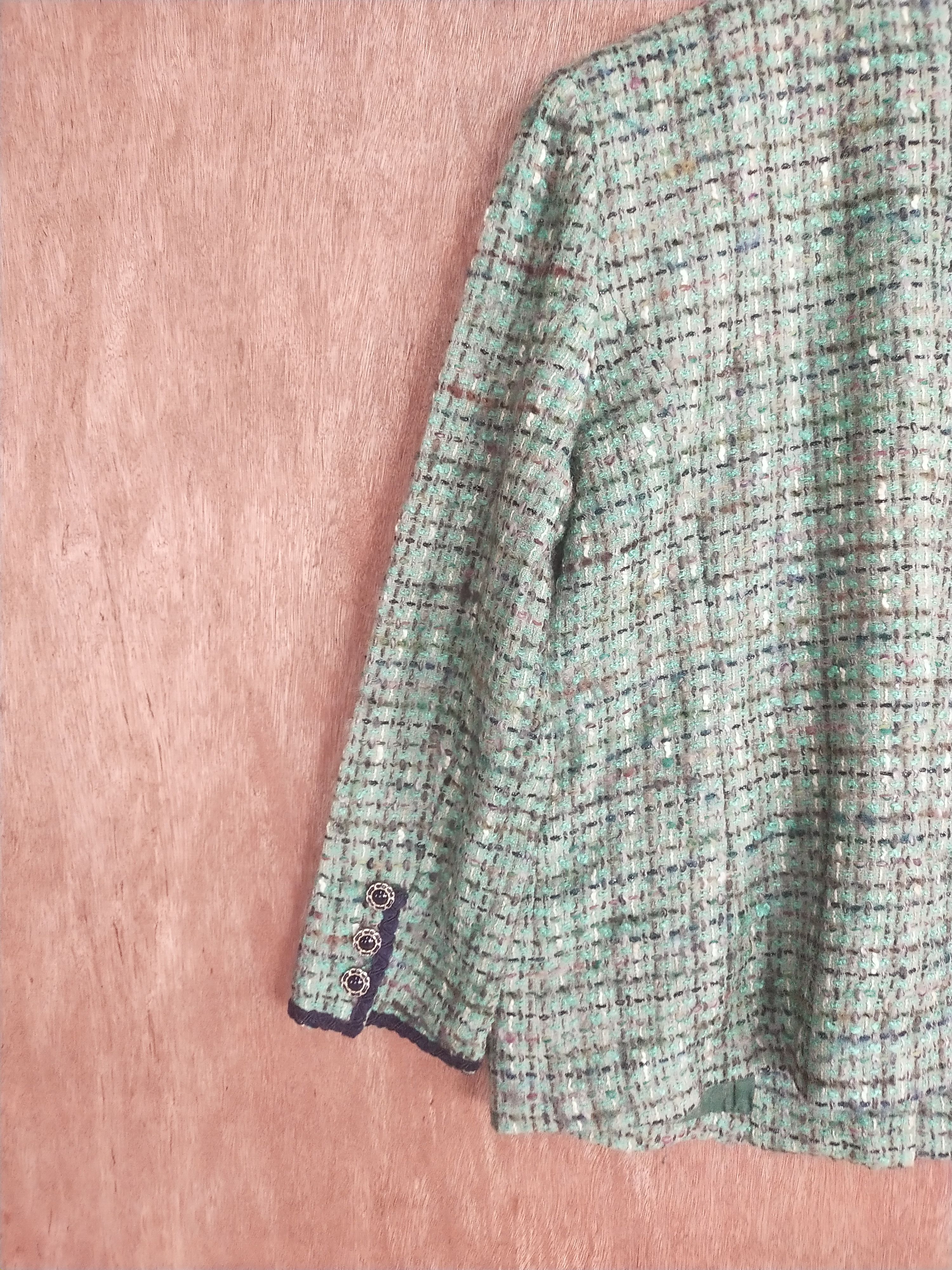 Japanese Brand Japan checkered Green knitwear cardigan #S002 Size M / US 6-8 / IT 42-44 - 8 Thumbnail