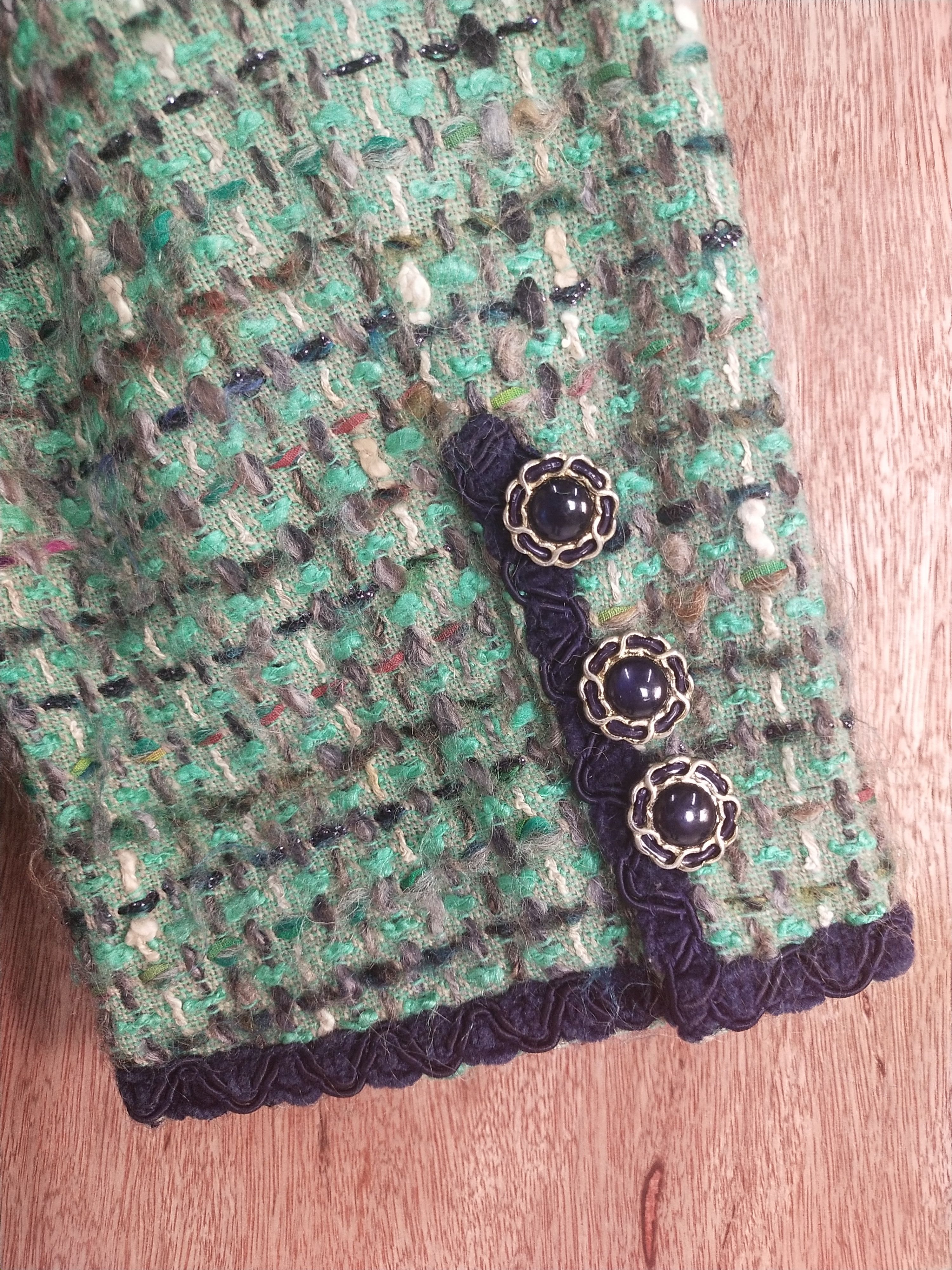 Japanese Brand Japan checkered Green knitwear cardigan #S002 Size M / US 6-8 / IT 42-44 - 9 Thumbnail