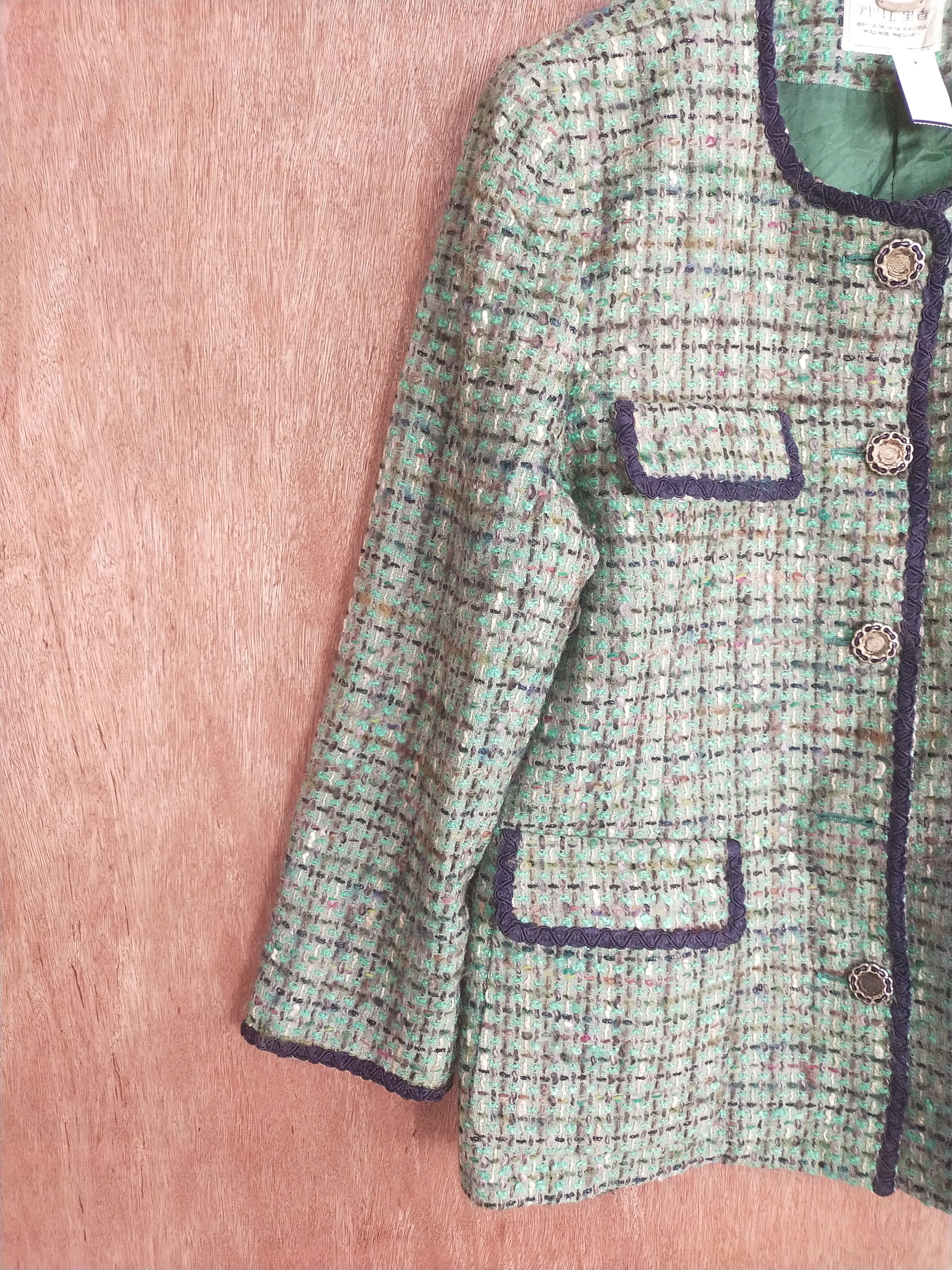 Japanese Brand Japan checkered Green knitwear cardigan #S002 Size M / US 6-8 / IT 42-44 - 5 Thumbnail