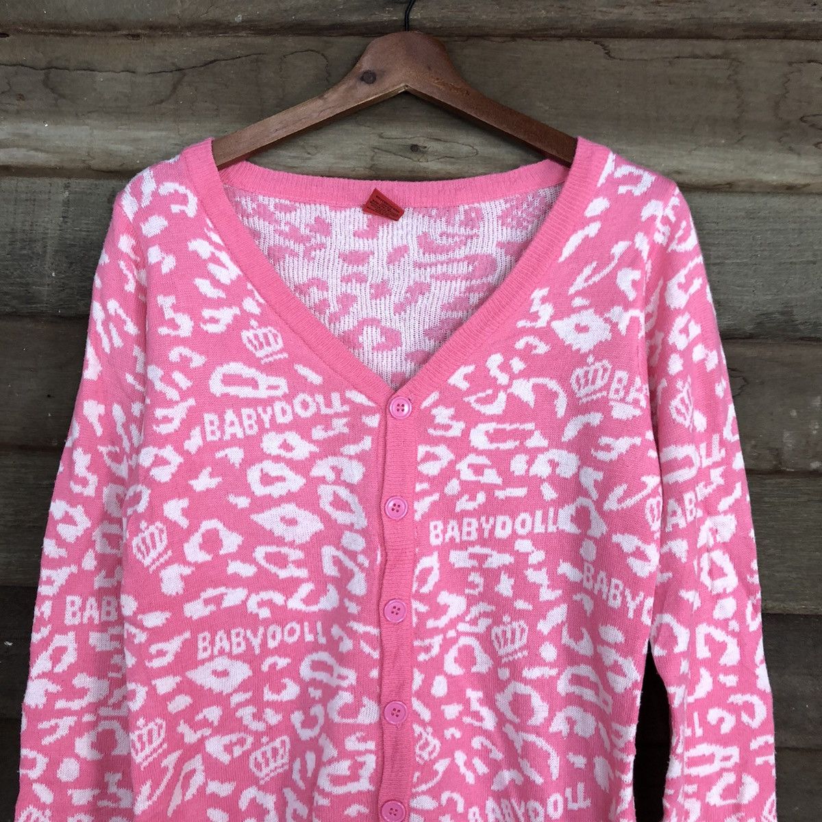 Homespun Knitwear DLL Baby Doll PInk Shaggy cardigan Knitwear #c673 Size S / US 4 / IT 40 - 2 Thumbnail