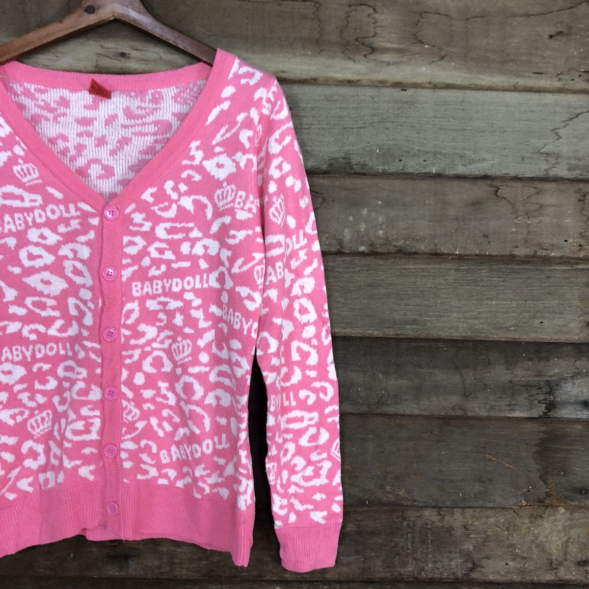 Homespun Knitwear DLL Baby Doll PInk Shaggy cardigan Knitwear #c673 Size S / US 4 / IT 40 - 5 Thumbnail