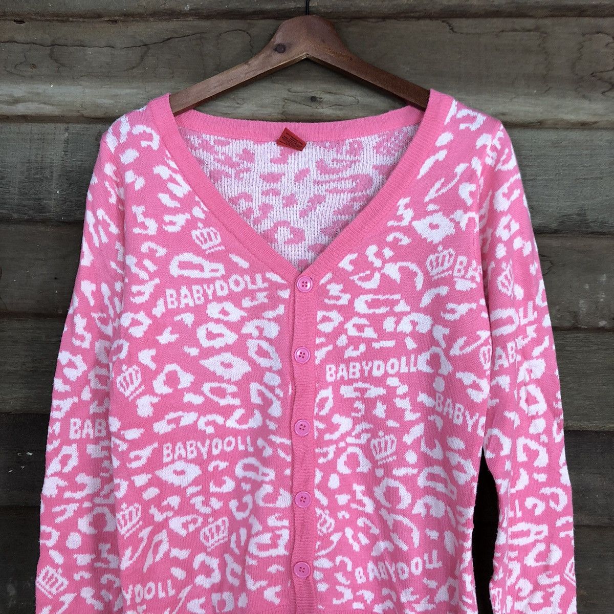 Homespun Knitwear DLL Baby Doll PInk Shaggy cardigan Knitwear #c673 Size S / US 4 / IT 40 - 8 Thumbnail