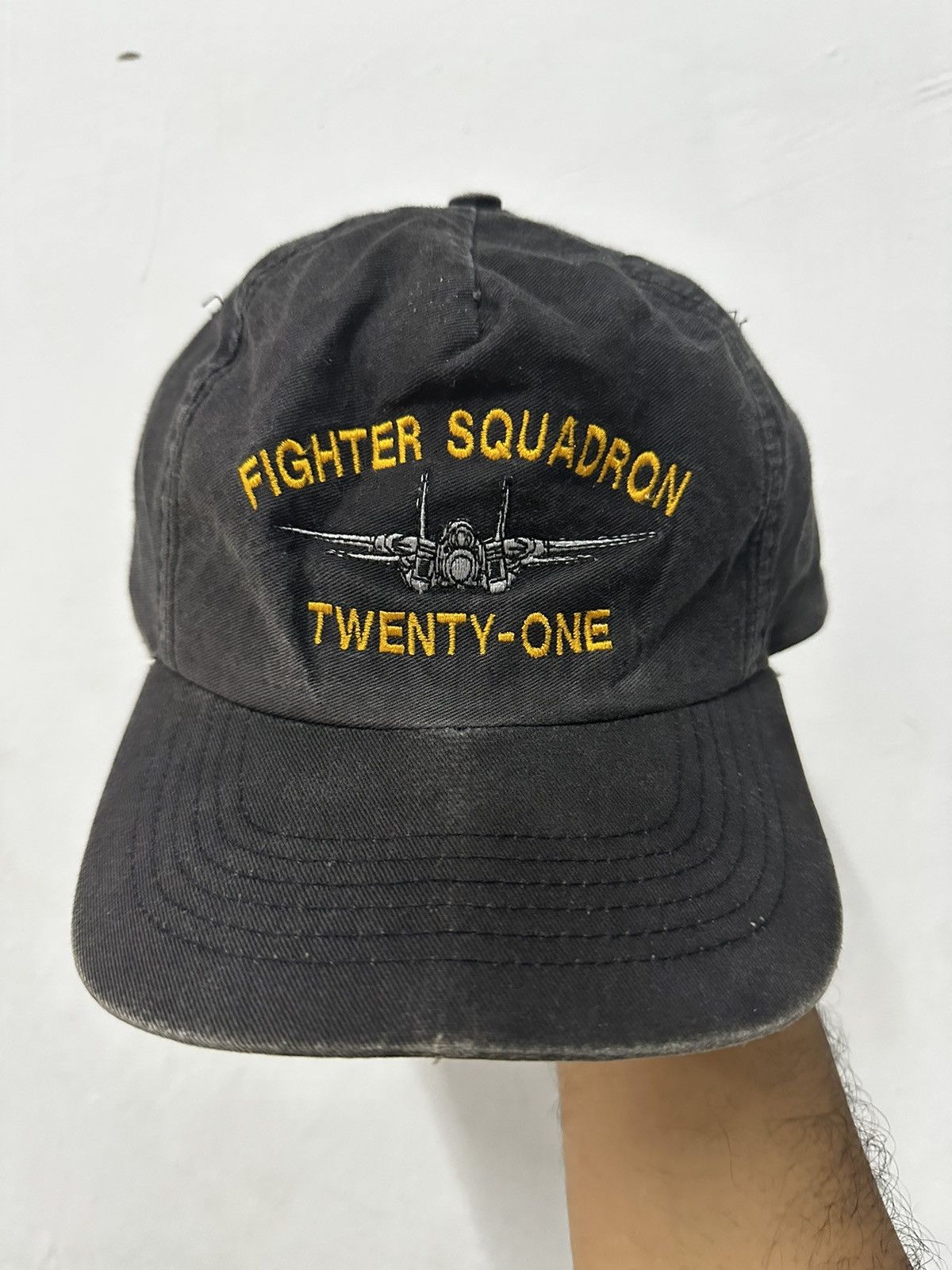 Japanese Brand × Vintage Vtg Distress Fighter Squadron Twenty One Hat Size ONE SIZE - 1 Thumbnail
