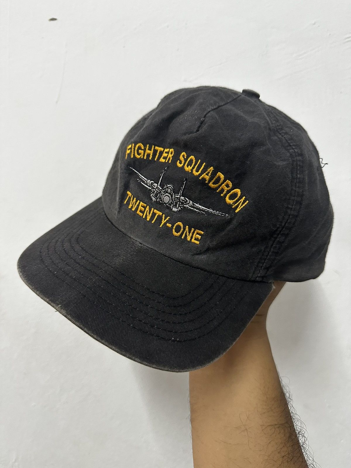 Japanese Brand × Vintage Vtg Distress Fighter Squadron Twenty One Hat Size ONE SIZE - 2 Thumbnail
