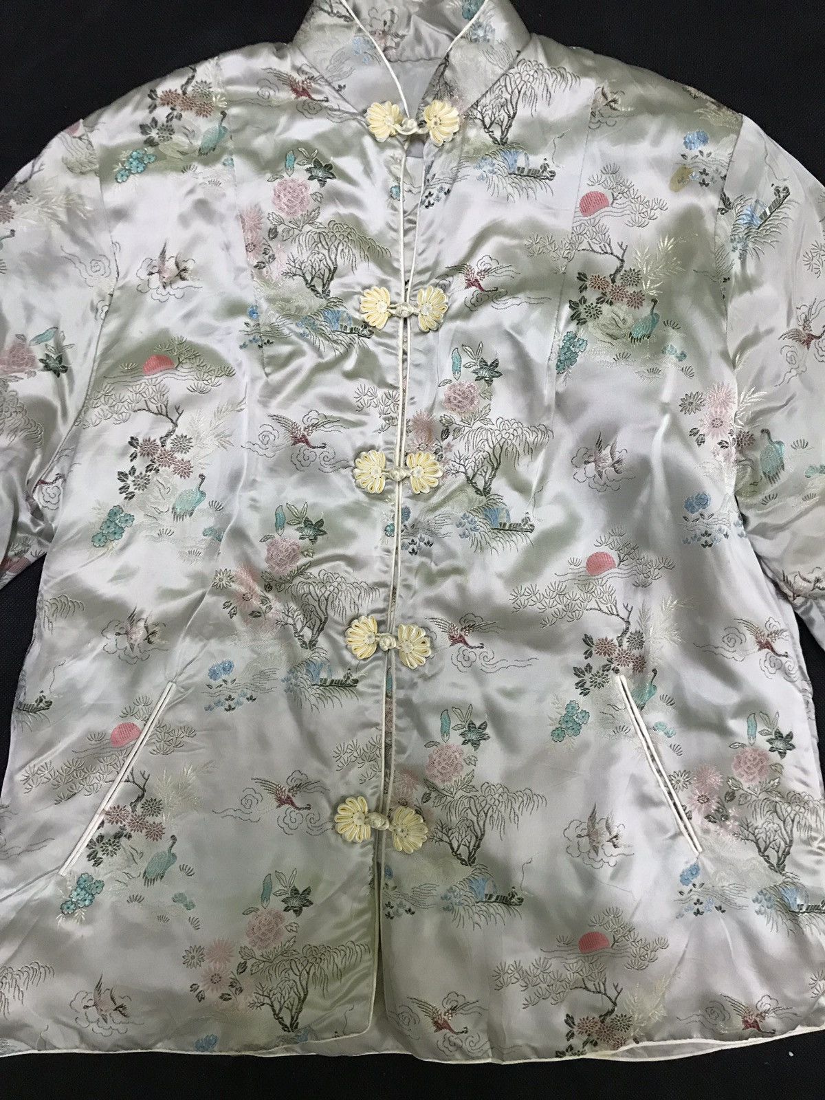 Designer × Traditional Weatherwear × Vintage Traditional Mandarin Embroidered Silk Jacket Size US S / EU 44-46 / 1 - 4 Thumbnail