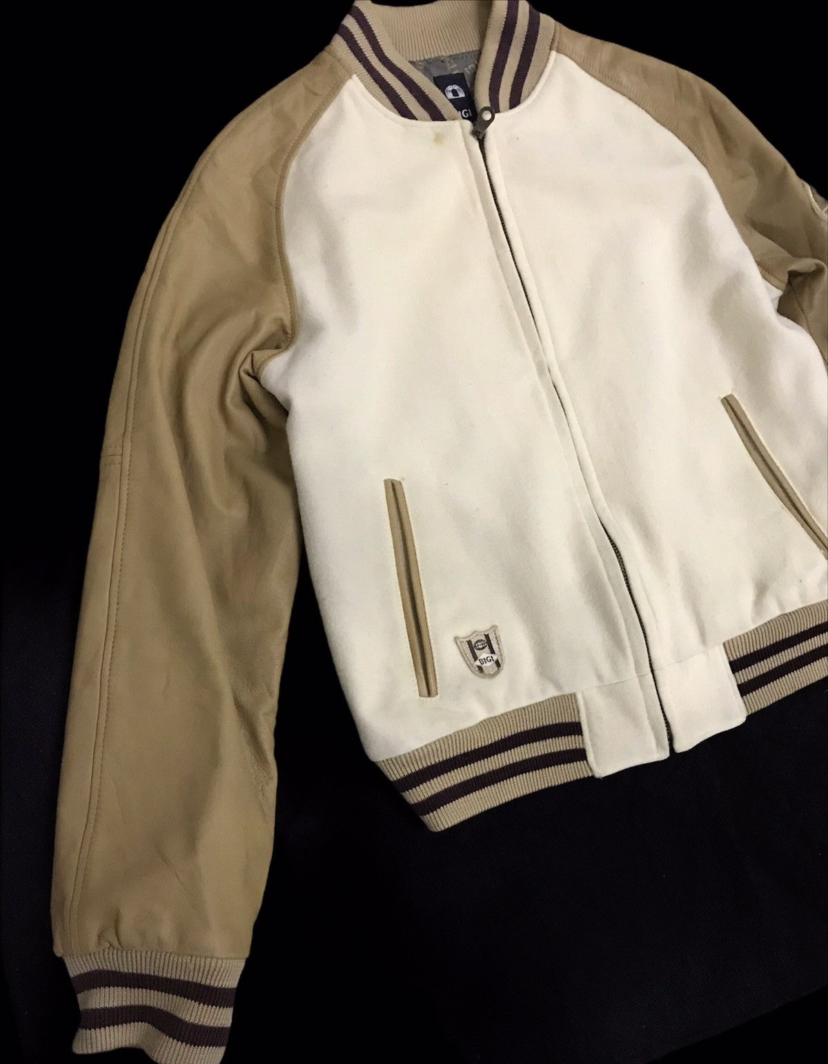 BIGI Dope🔥!! Bigi Wool & Leather Varsity Jacket Size US XS / EU 42 / 0 - 2 Thumbnail
