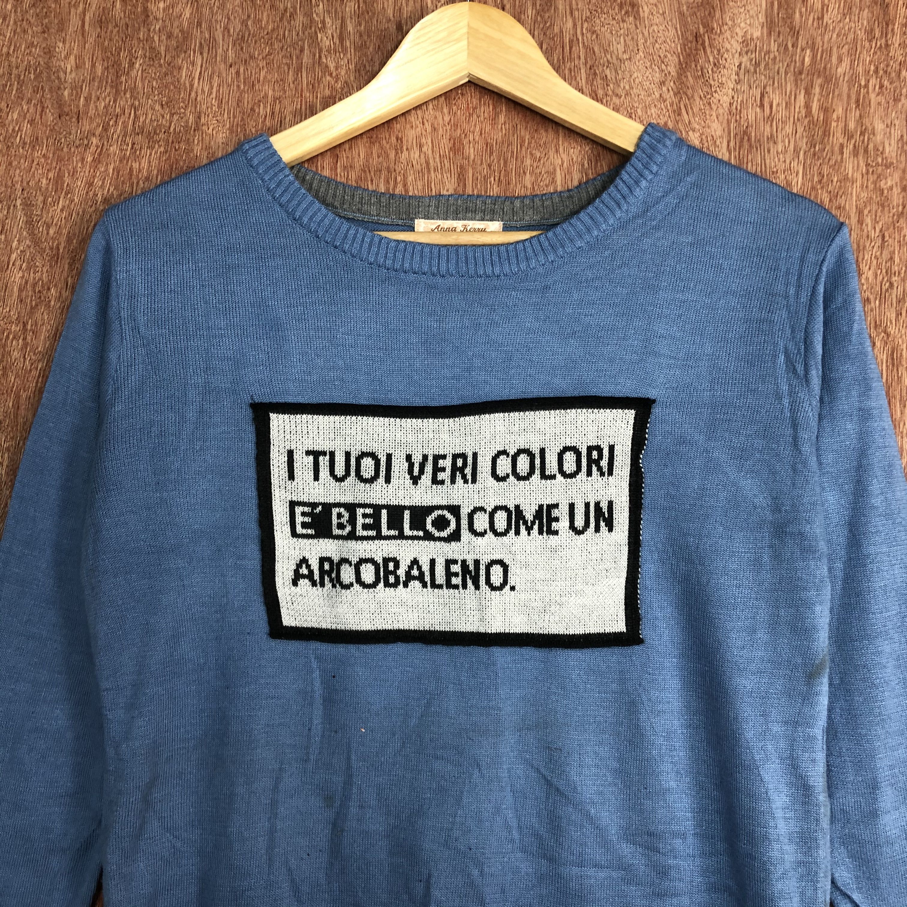 Vintage Anna Kenny Blue Knitwear sweatshirt #6146 Size S / US 4 / IT 40 - 8 Thumbnail