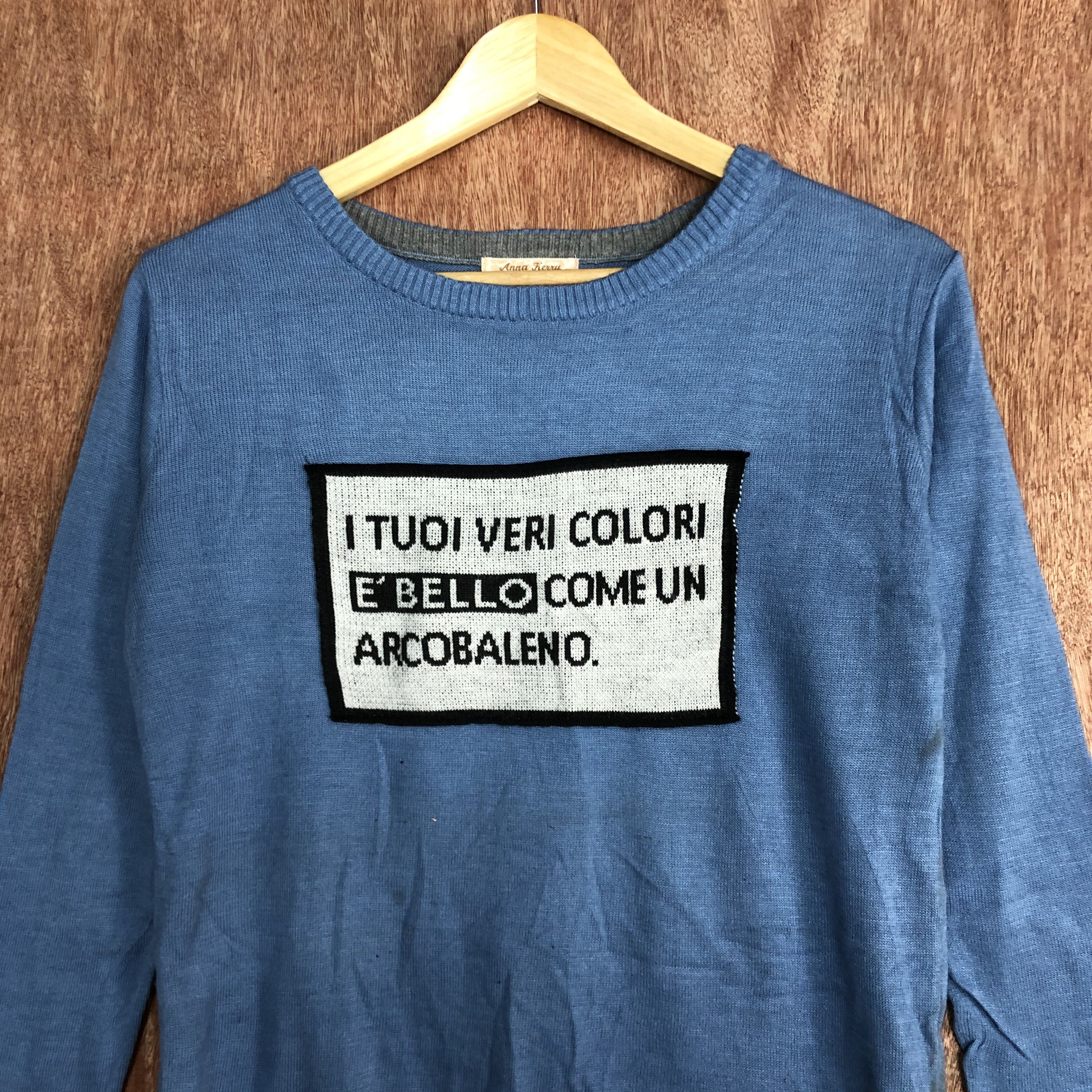 Vintage Anna Kenny Blue Knitwear sweatshirt #6146 Size S / US 4 / IT 40 - 3 Thumbnail