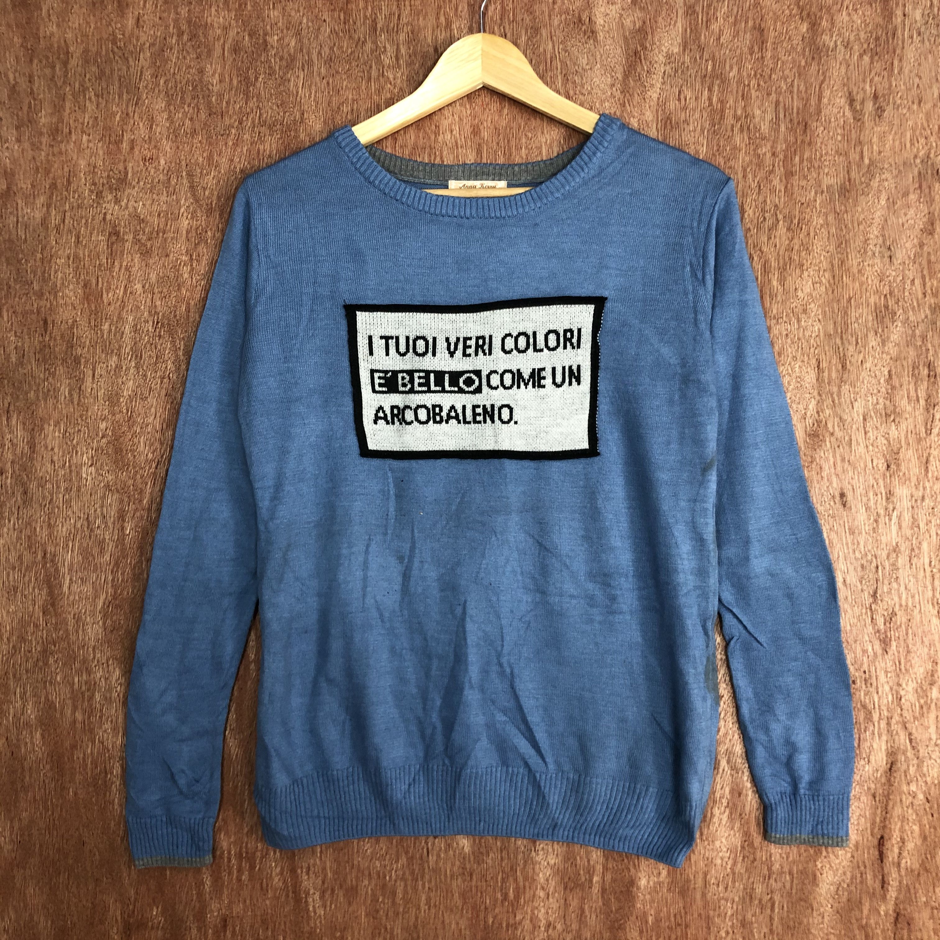 Vintage Anna Kenny Blue Knitwear sweatshirt #6146 Size S / US 4 / IT 40 - 2 Thumbnail