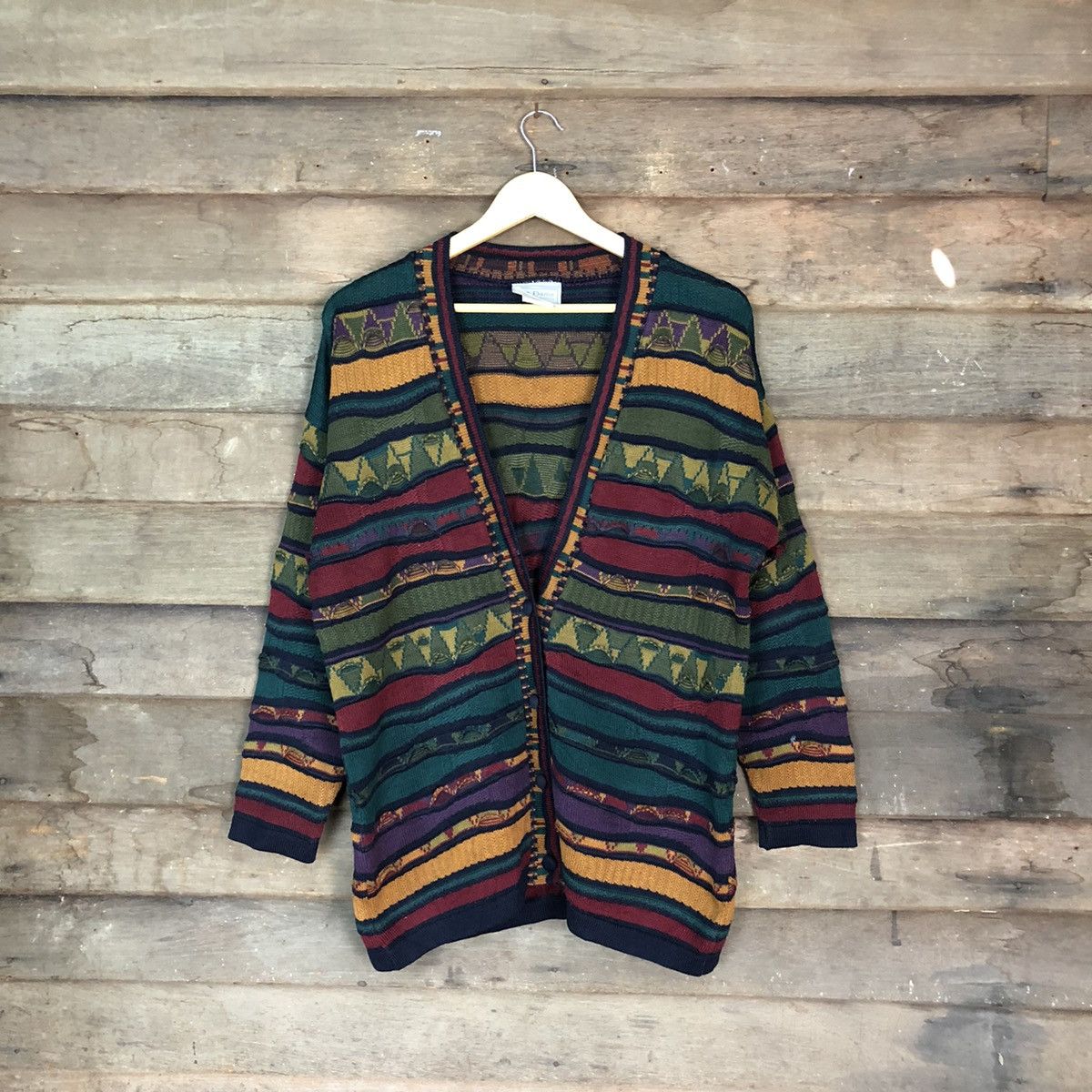 image of Dl La Dame Multicolor Cardigan Knitwear Like Coogi 6758, Men's (Size Small)
