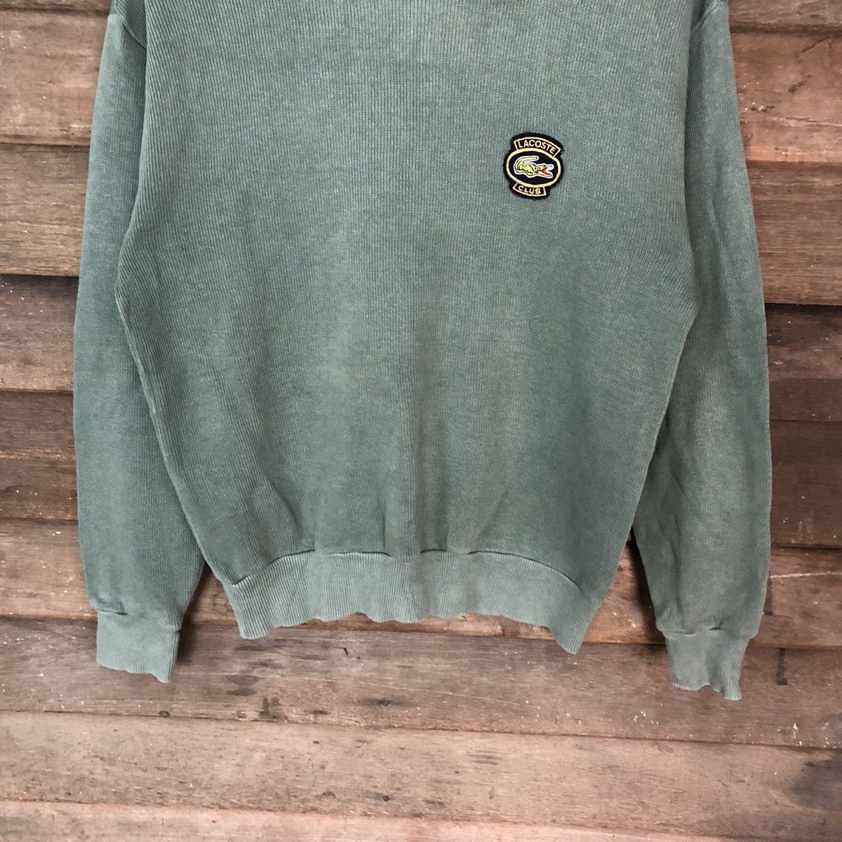 Lacoste DL Lacoste faded Green vintage Sweatshirt #3149 Size US M / EU 48-50 / 2 - 3 Thumbnail