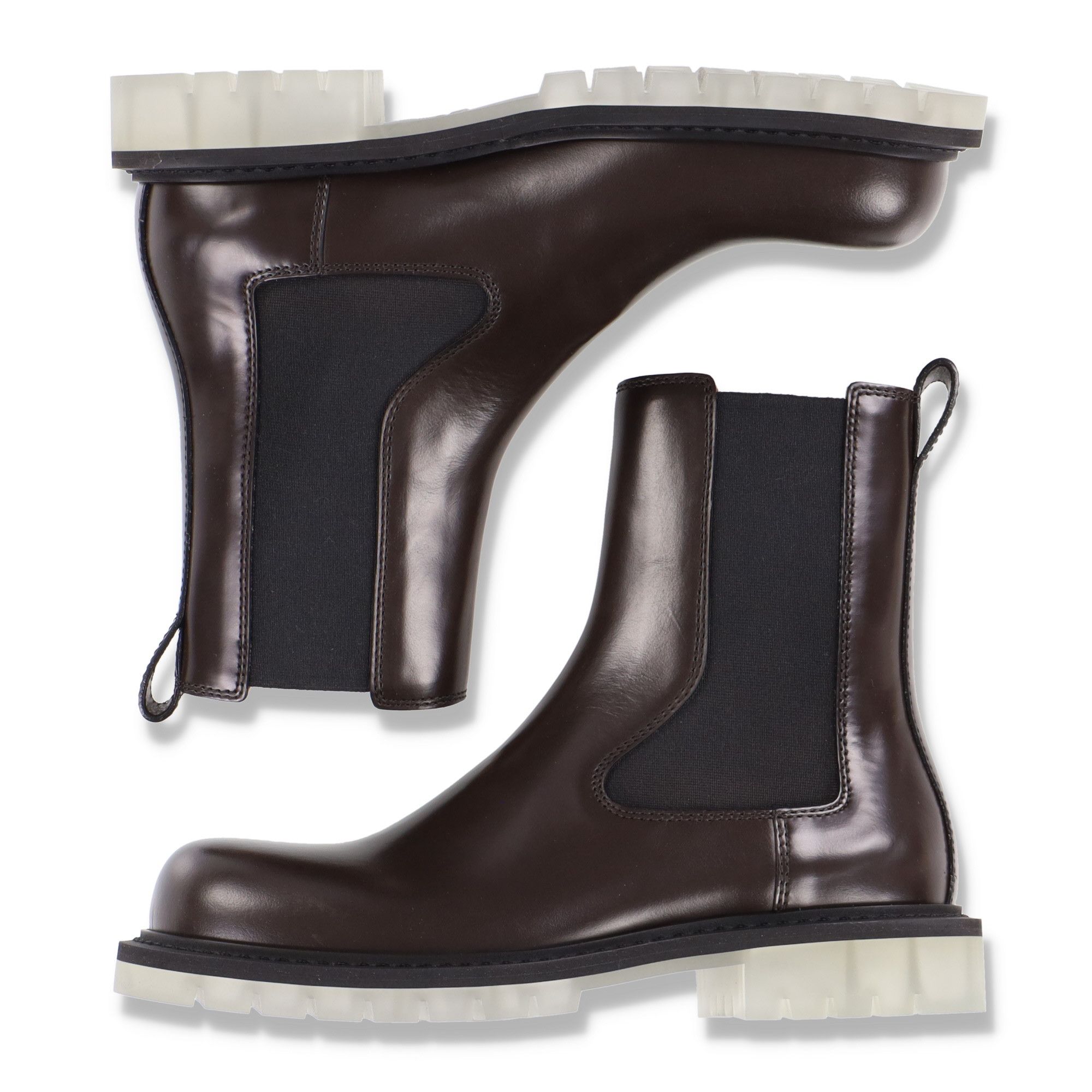 Bottega Veneta Espresso Brown Leather Clear Sole Chelsea Boots Size US 10 / IT 40 - 2 Thumbnail
