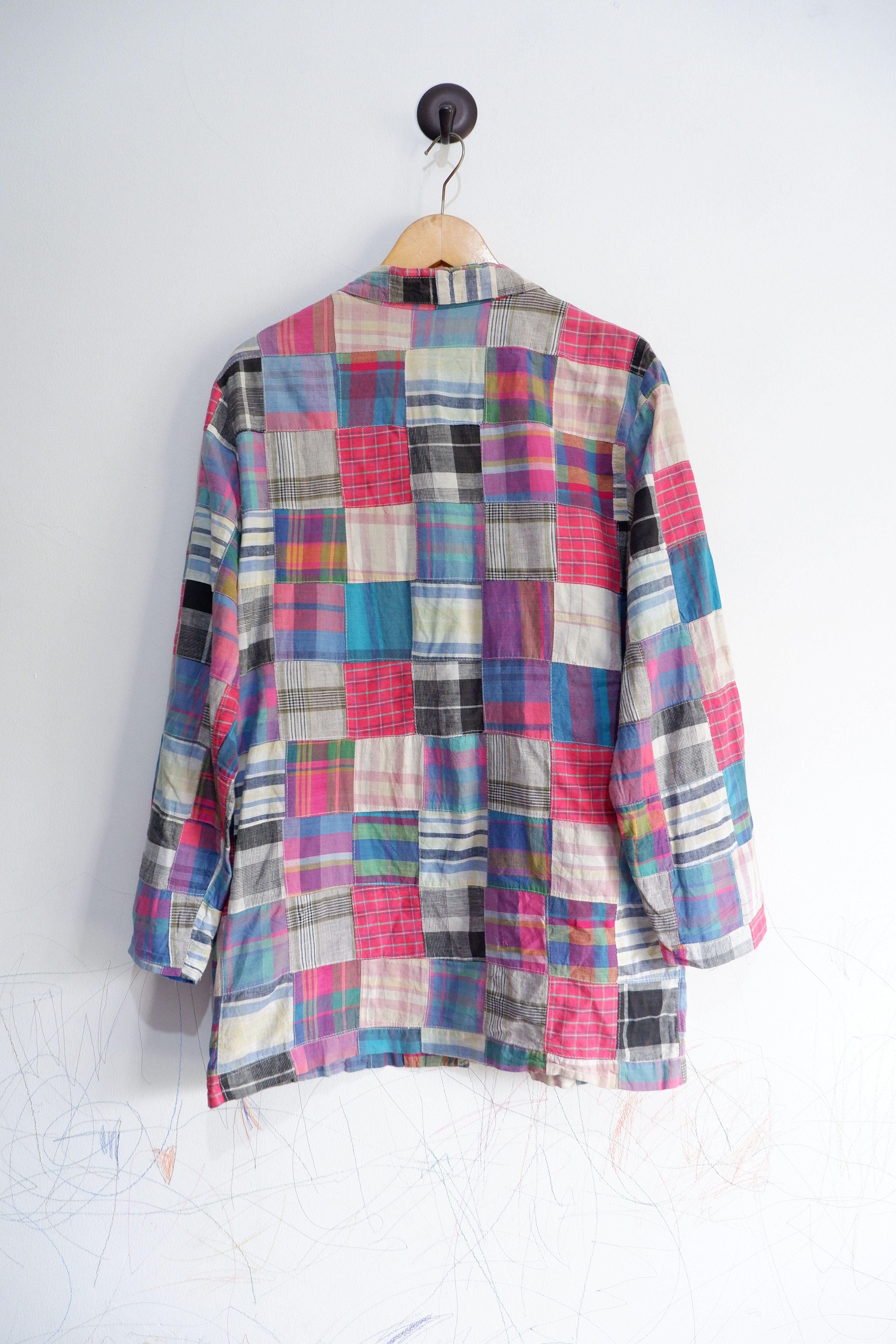 Japanese Brand Vintage Y2K Tangibles Patchwork Blazer Size US L / EU 52-54 / 3 - 6 Thumbnail