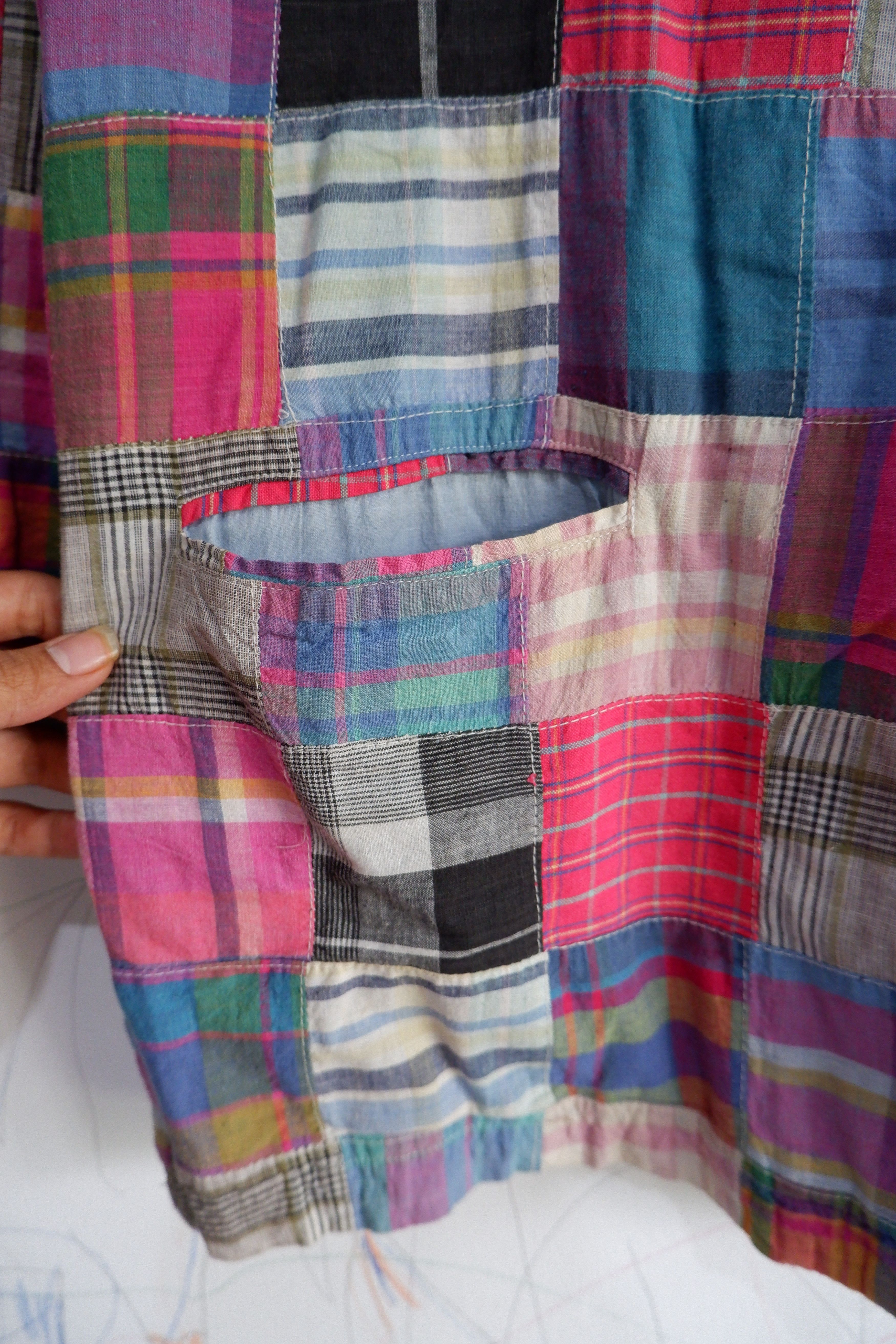 Japanese Brand Vintage Y2K Tangibles Patchwork Blazer Size US L / EU 52-54 / 3 - 5 Thumbnail